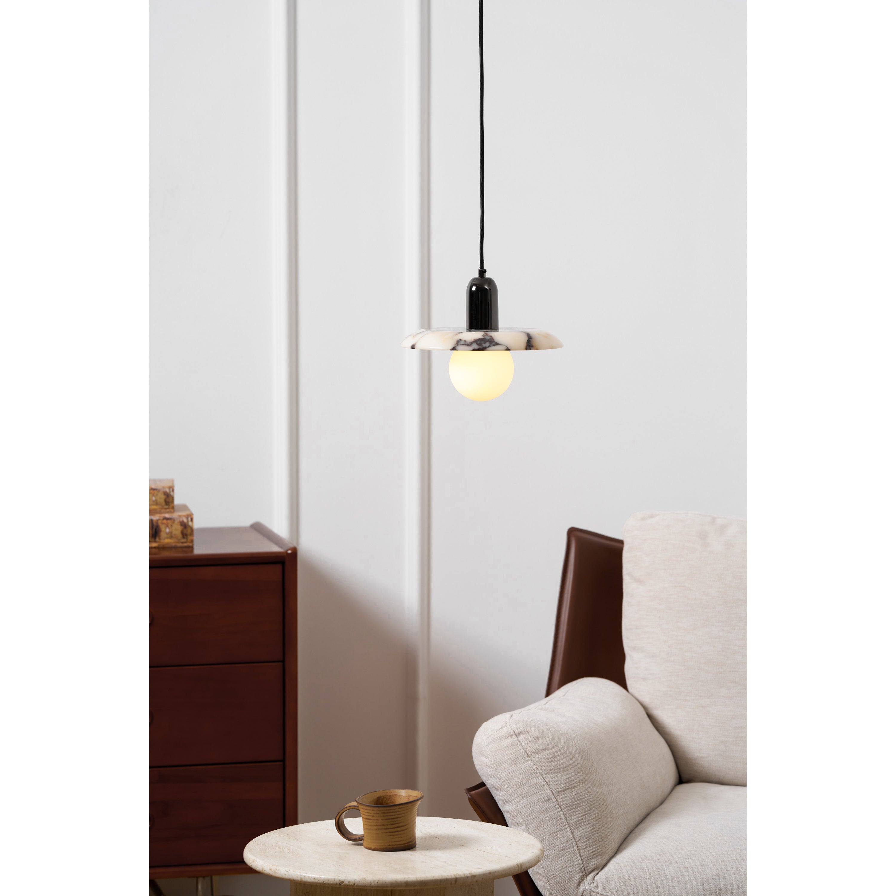 Ulcaran Modern Minimalist Marble Metal Pendant Lamp - Lamp Copper