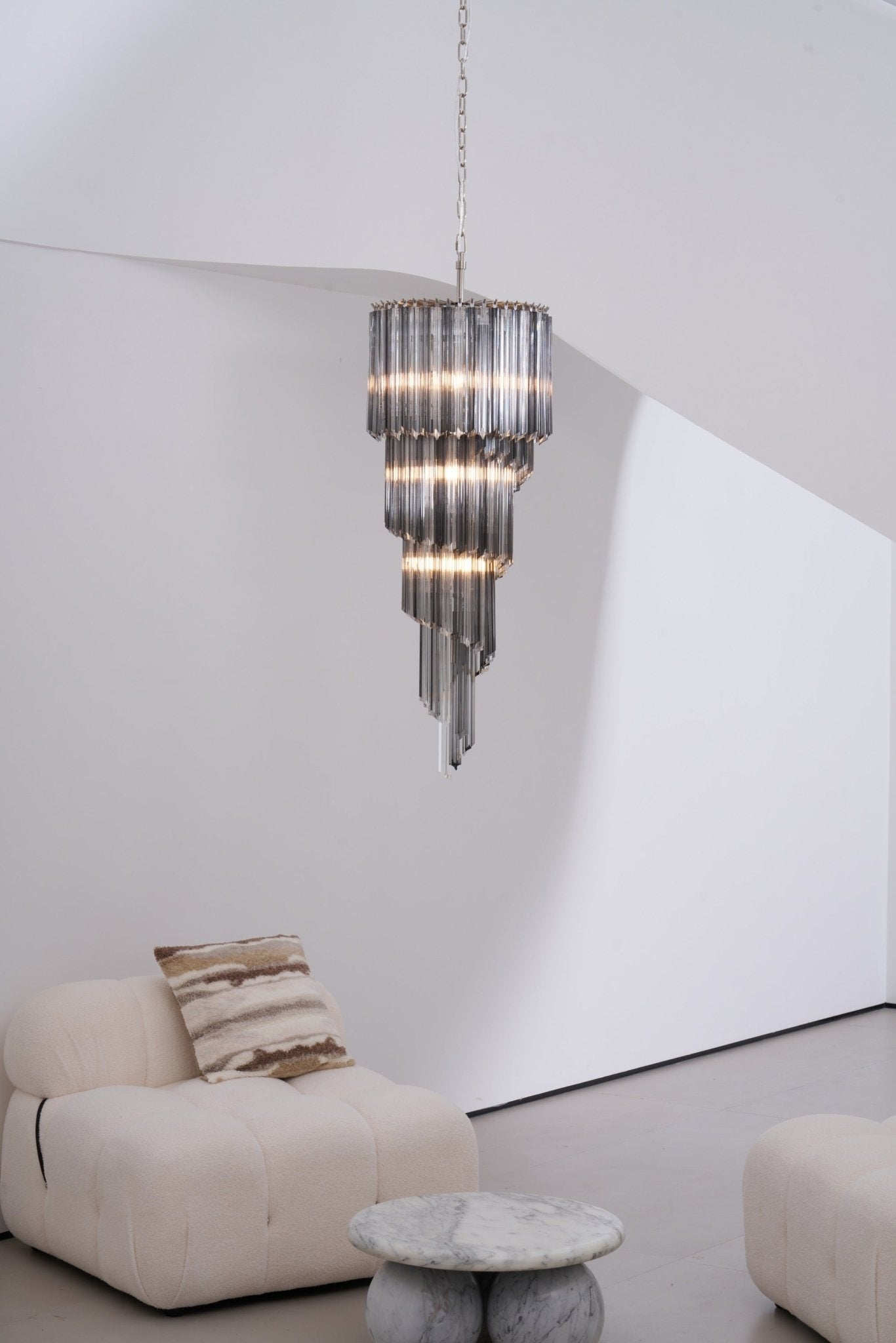 Aurora Chandelier Smoked Glass Spiral - Neutralighting