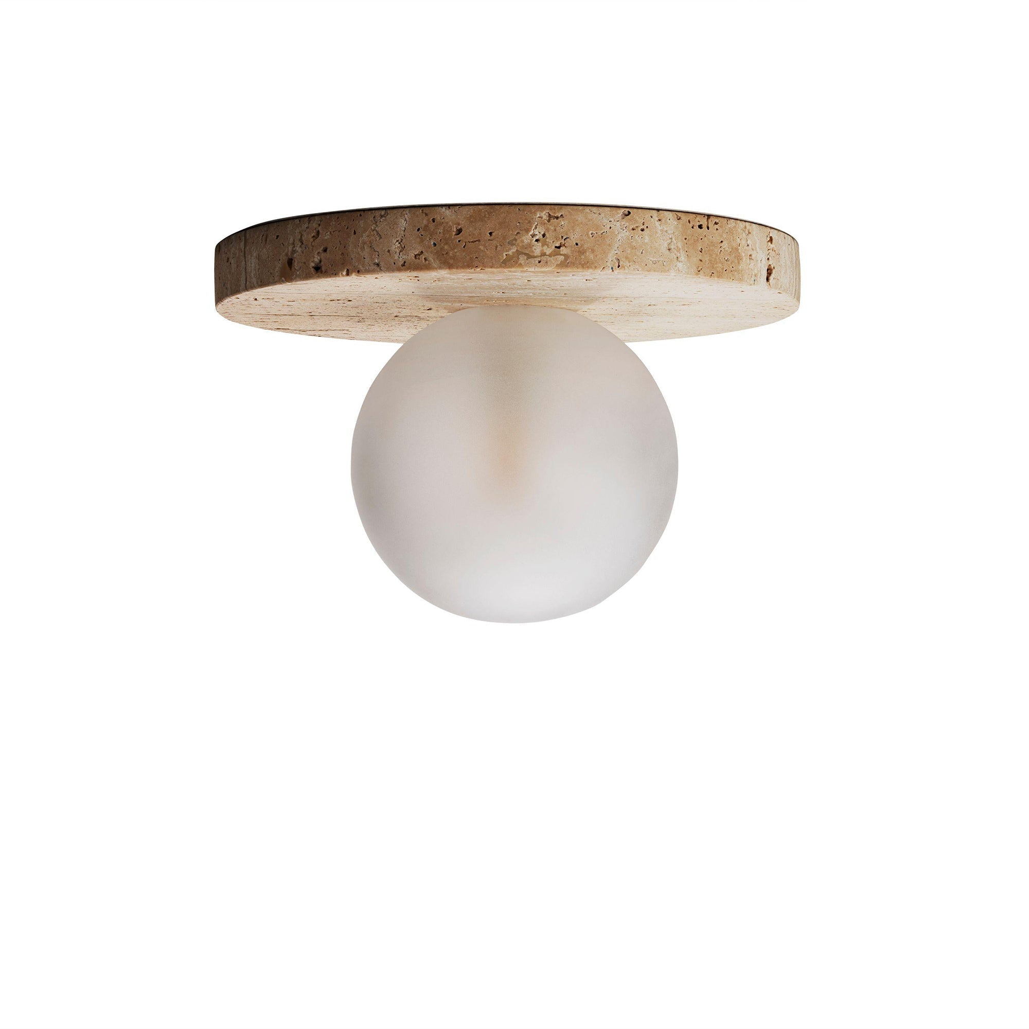 Arthaen Modern Minimalist Marble Travertine Flushmount Sconce Wall Lamp - Lamp Copper