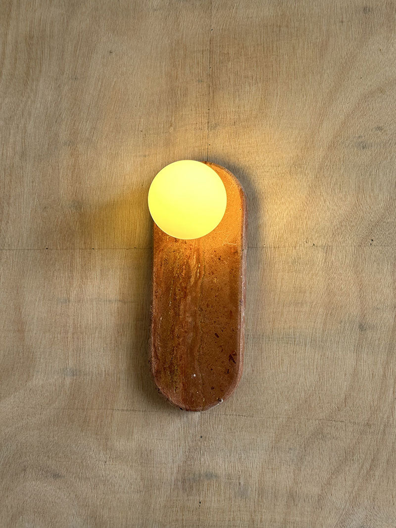Lucie Premium Nordic Oval Marble Glass Wall Lamp - Lamp Copper