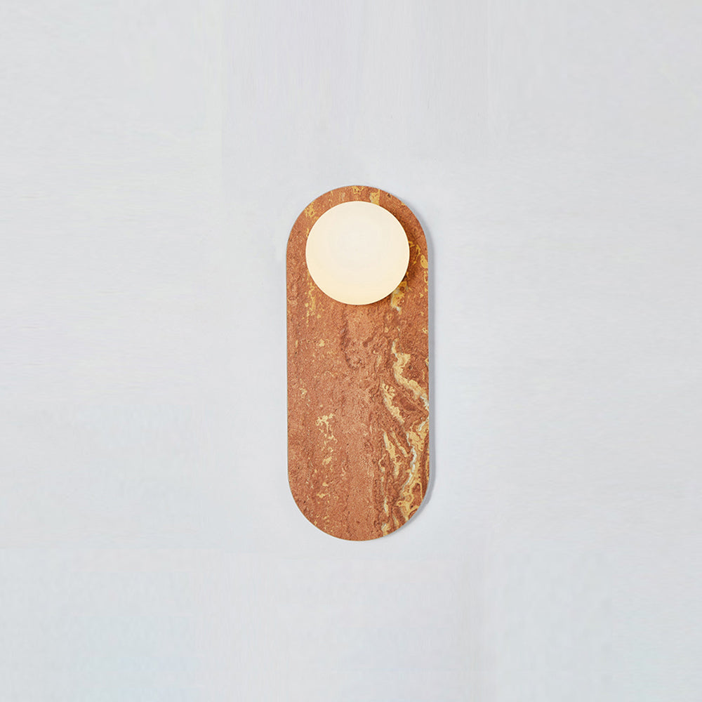 Lucie Premium Nordic Oval Marble Glass Wall Lamp - Lamp Copper
