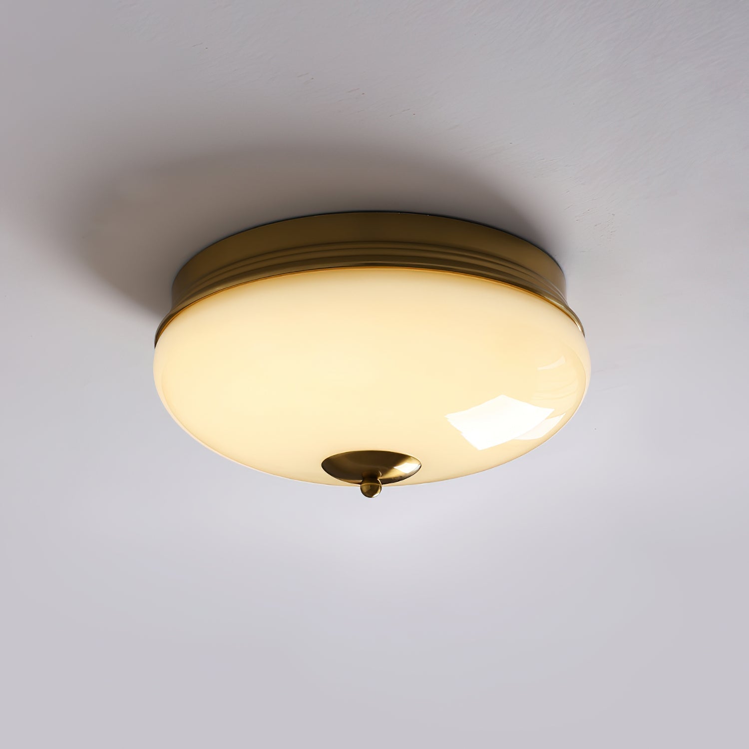 Vatalisra Modern Minimalist Round Metal Glass Ceiling Light - Lamp Copper