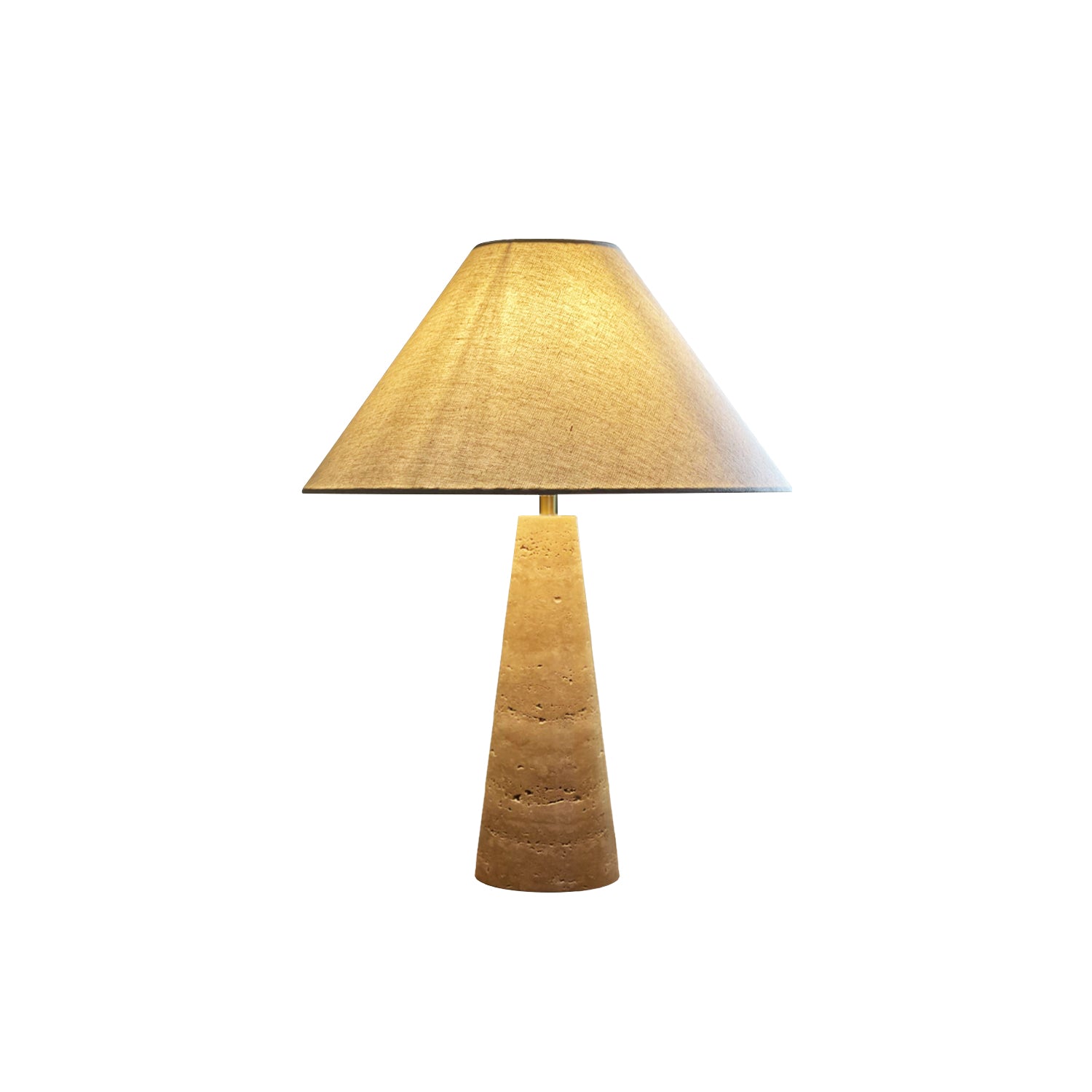 Lulu Travertine Table Lamp - Lamp Copper