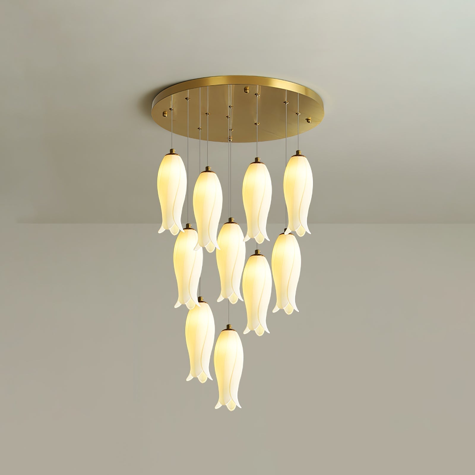 Sylirion Alabaster Brass Chandelier - Blowlighting