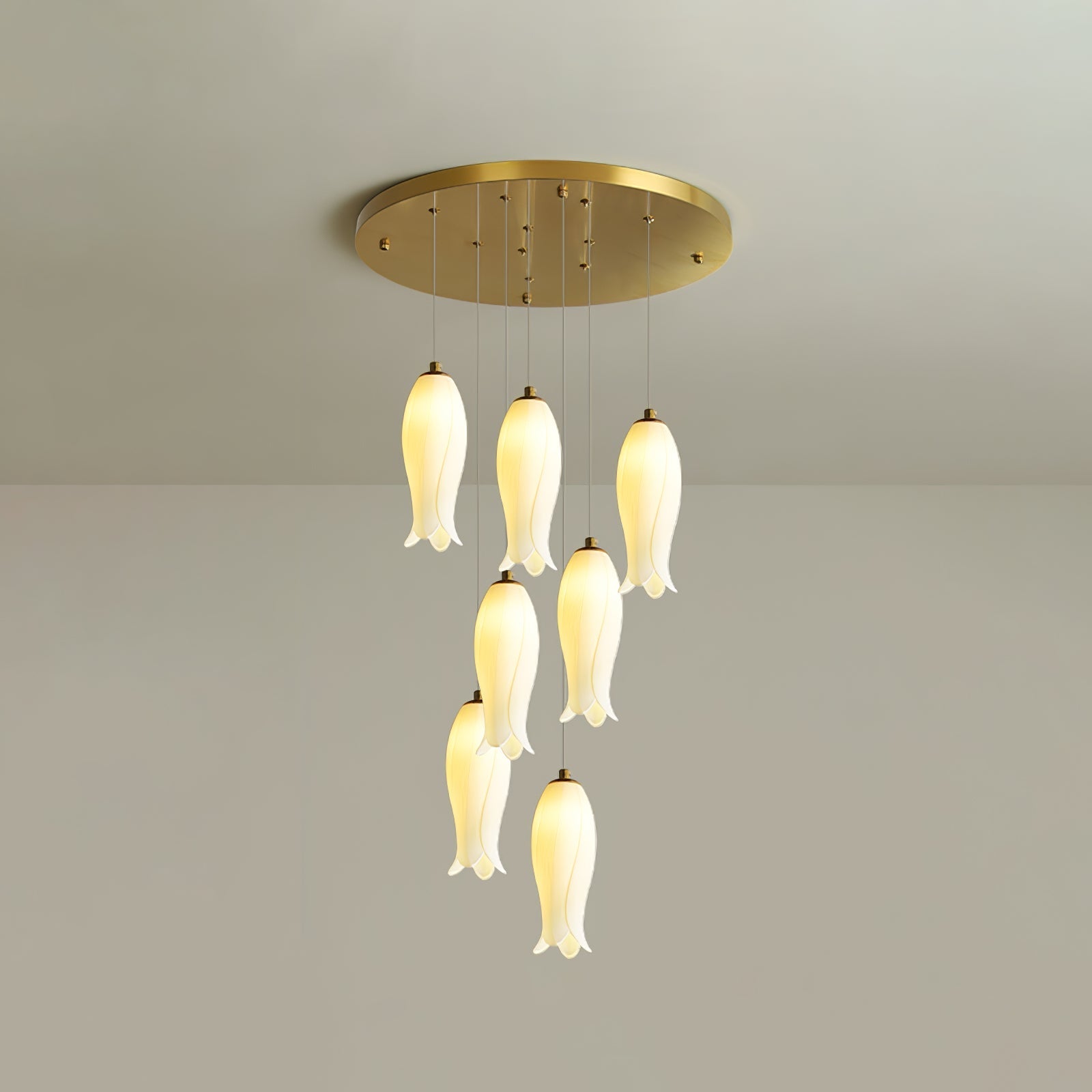 Sylirion Alabaster Brass Chandelier - Blowlighting