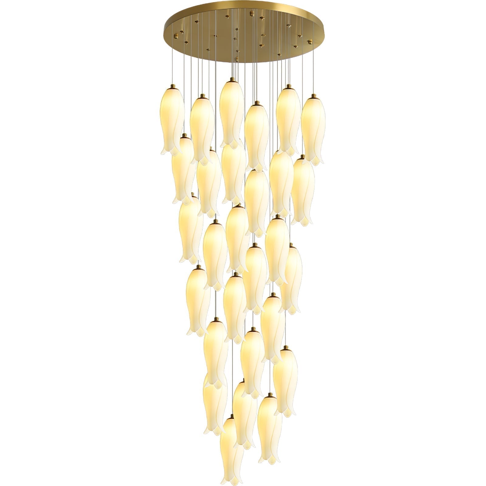 Sylirion Alabaster Brass Chandelier - Blowlighting