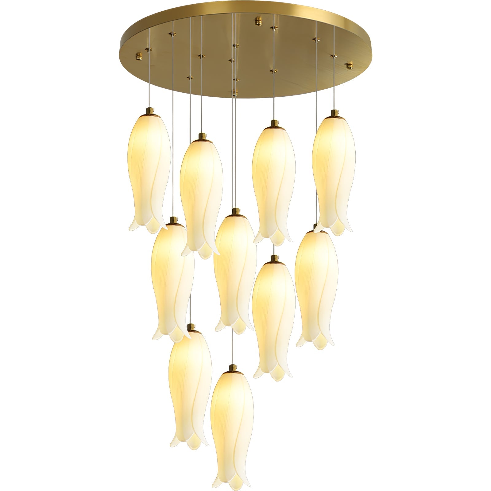 Sylirion Alabaster Brass Chandelier - Blowlighting
