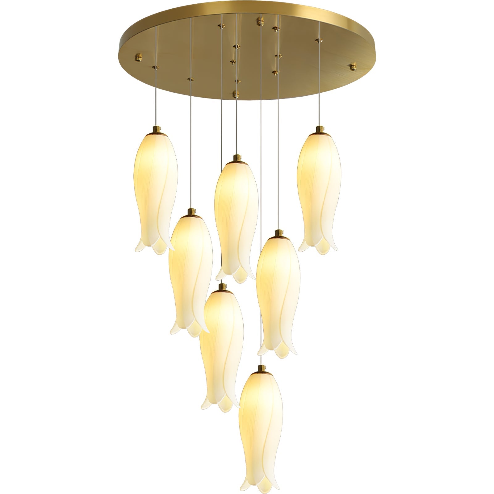 Sylirion Alabaster Brass Chandelier - Blowlighting