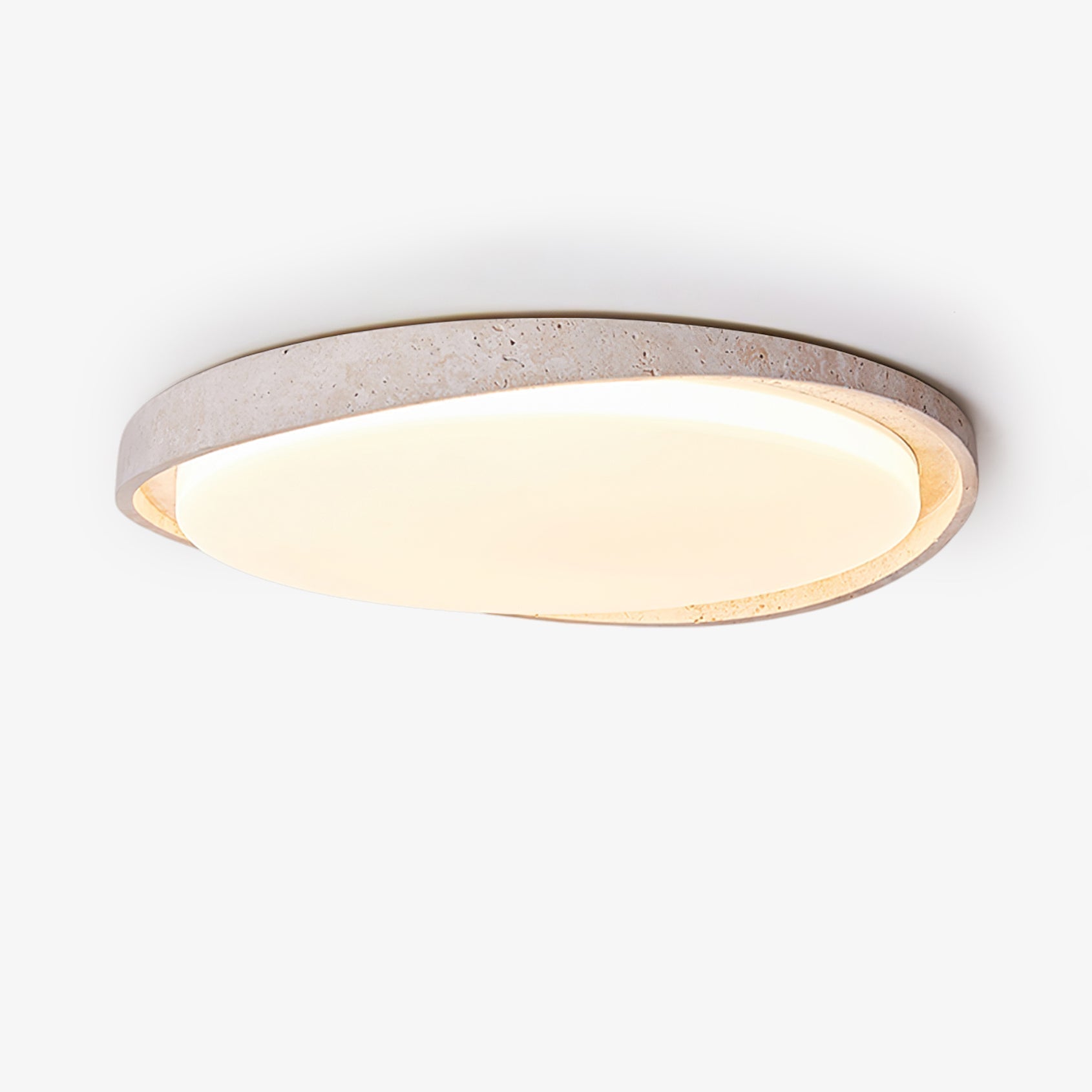 Vanoren Oval Frame Travertine Ceiling Light - Neutralighting