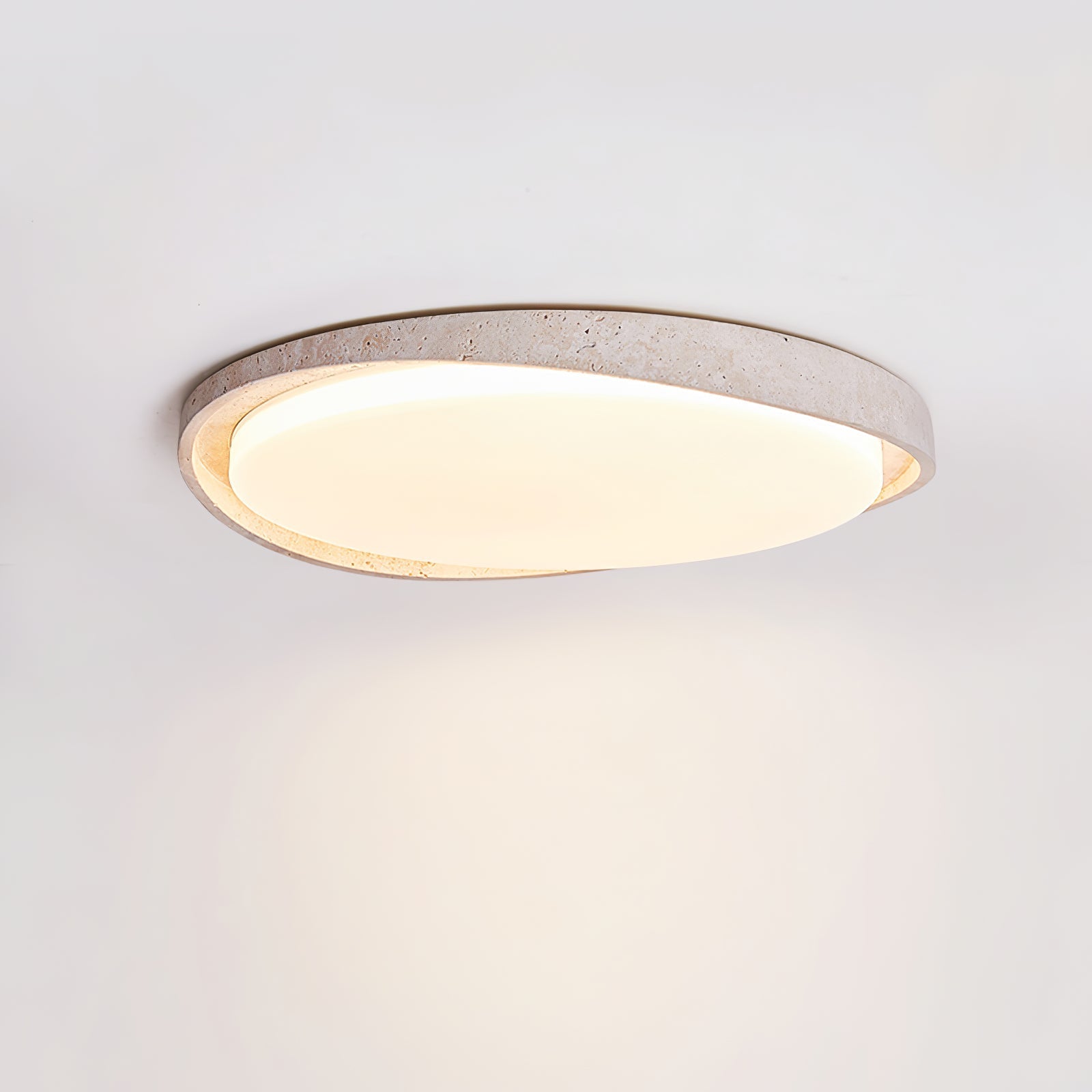 Vanoren Oval Frame Travertine Ceiling Light - Neutralighting