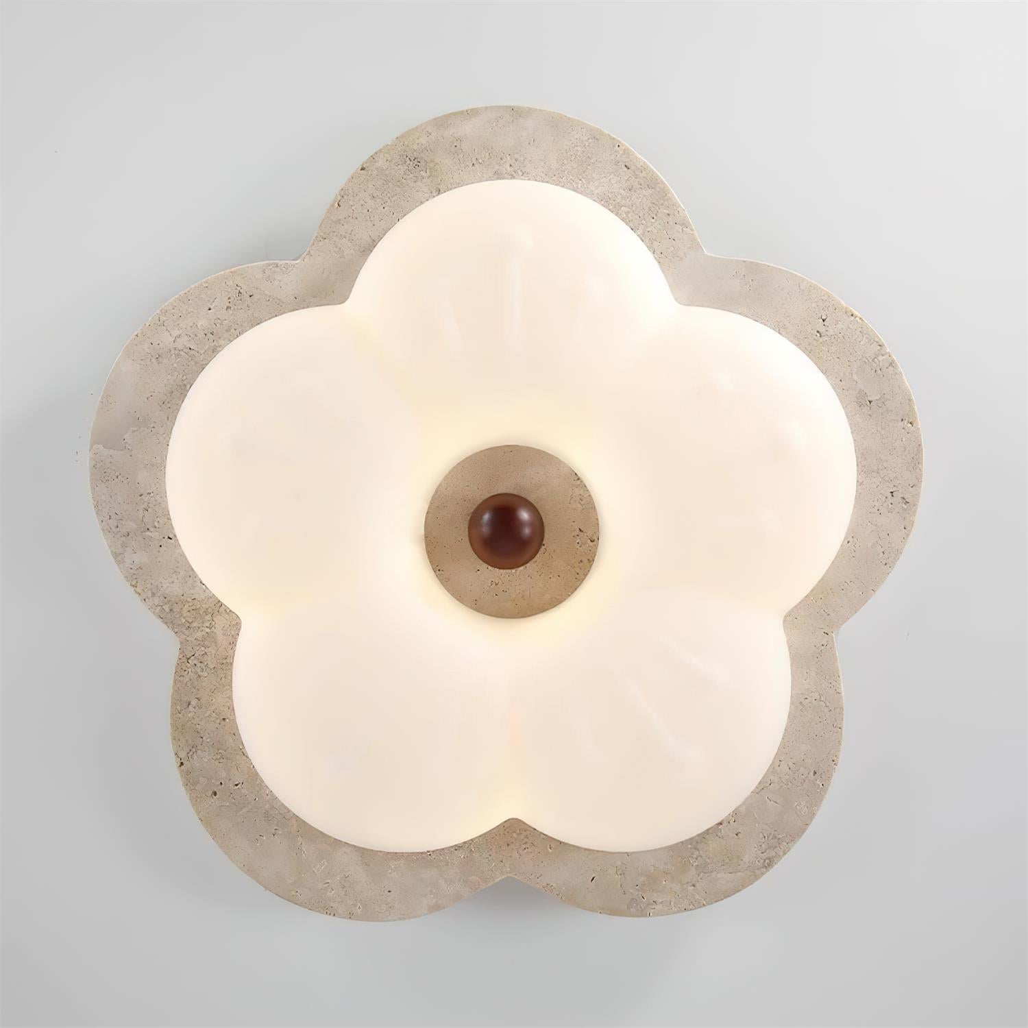 Riita Flower Ceiling Light Travertine - Letslighting