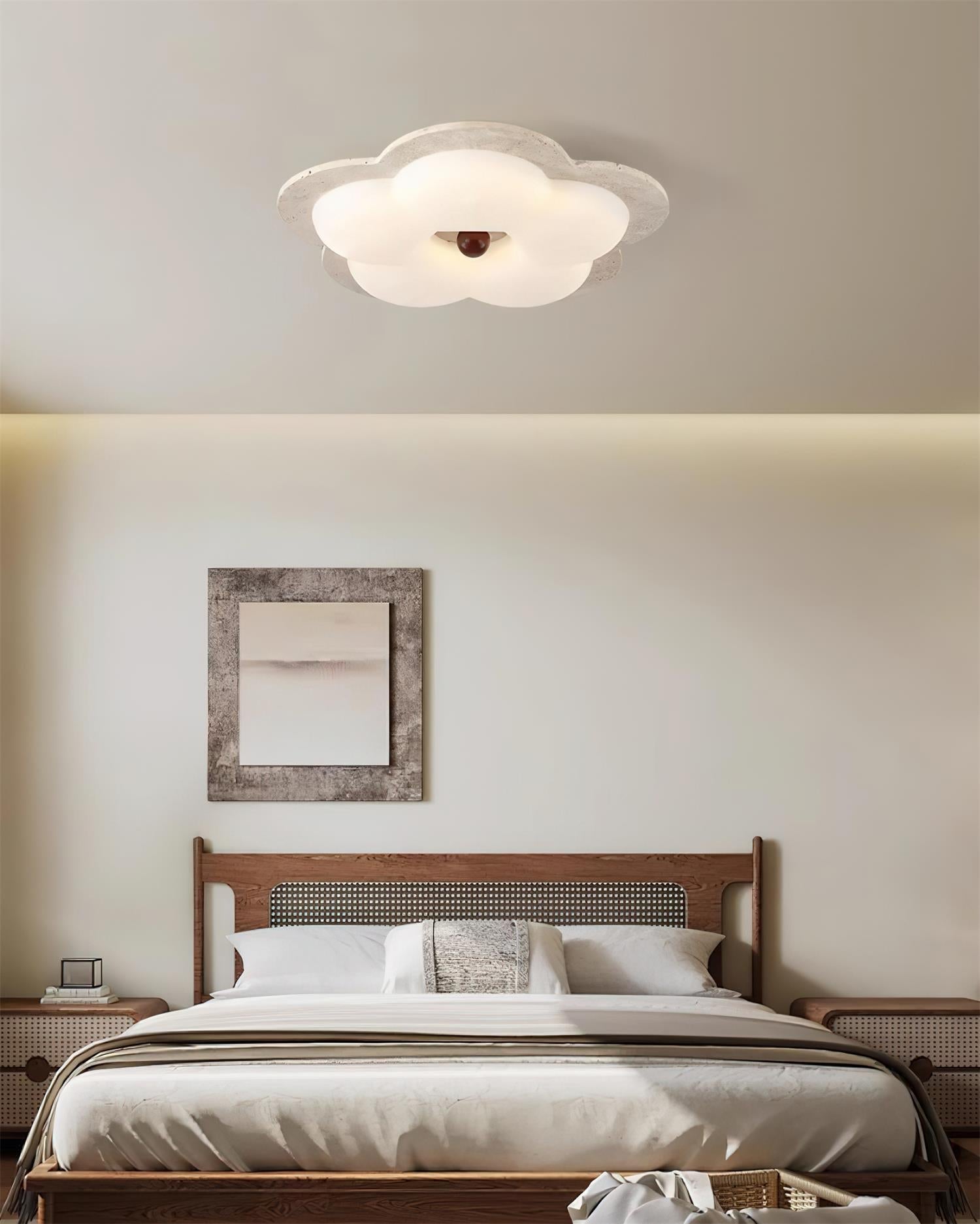 Riita Flower Ceiling Light Travertine - Letslighting