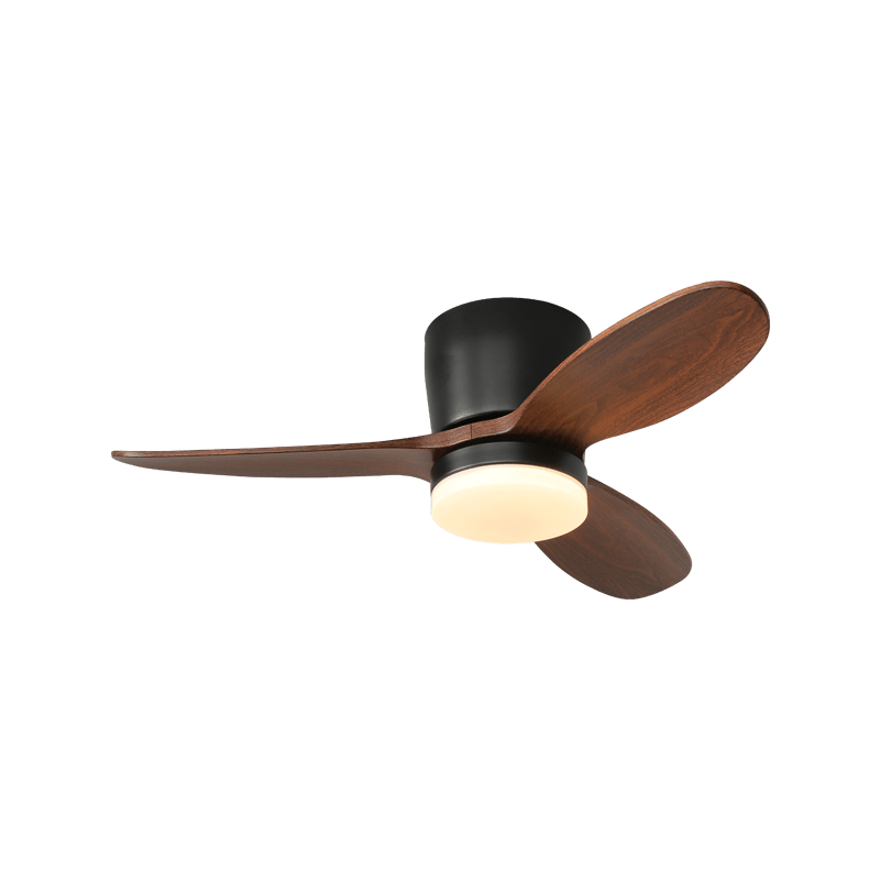 Vista dettagliata del paralume in acrilico del ventilatore da soffitto con luce Milo Petalo
