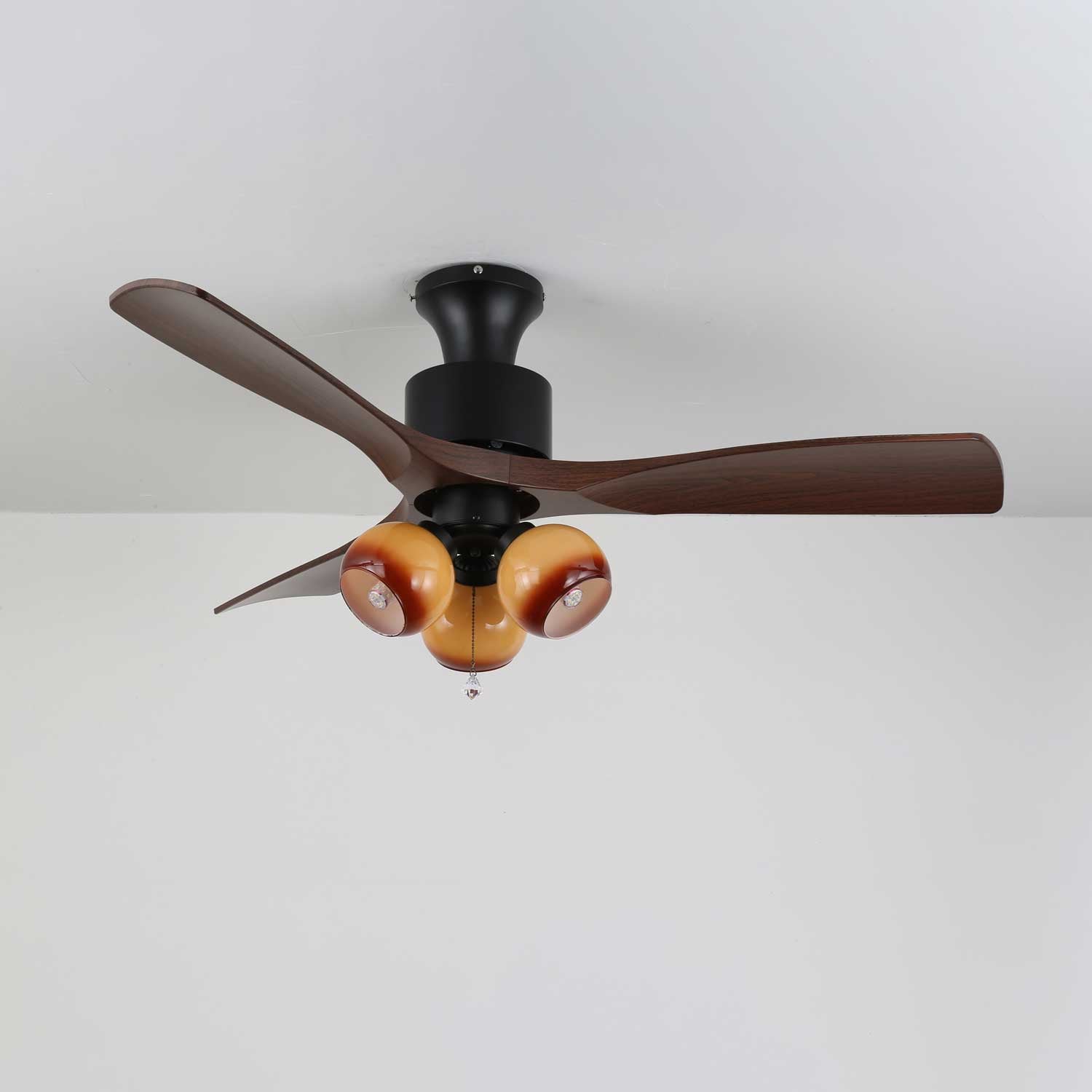 Ventilatore da soffitto Gwen Vintage con luce in vetro