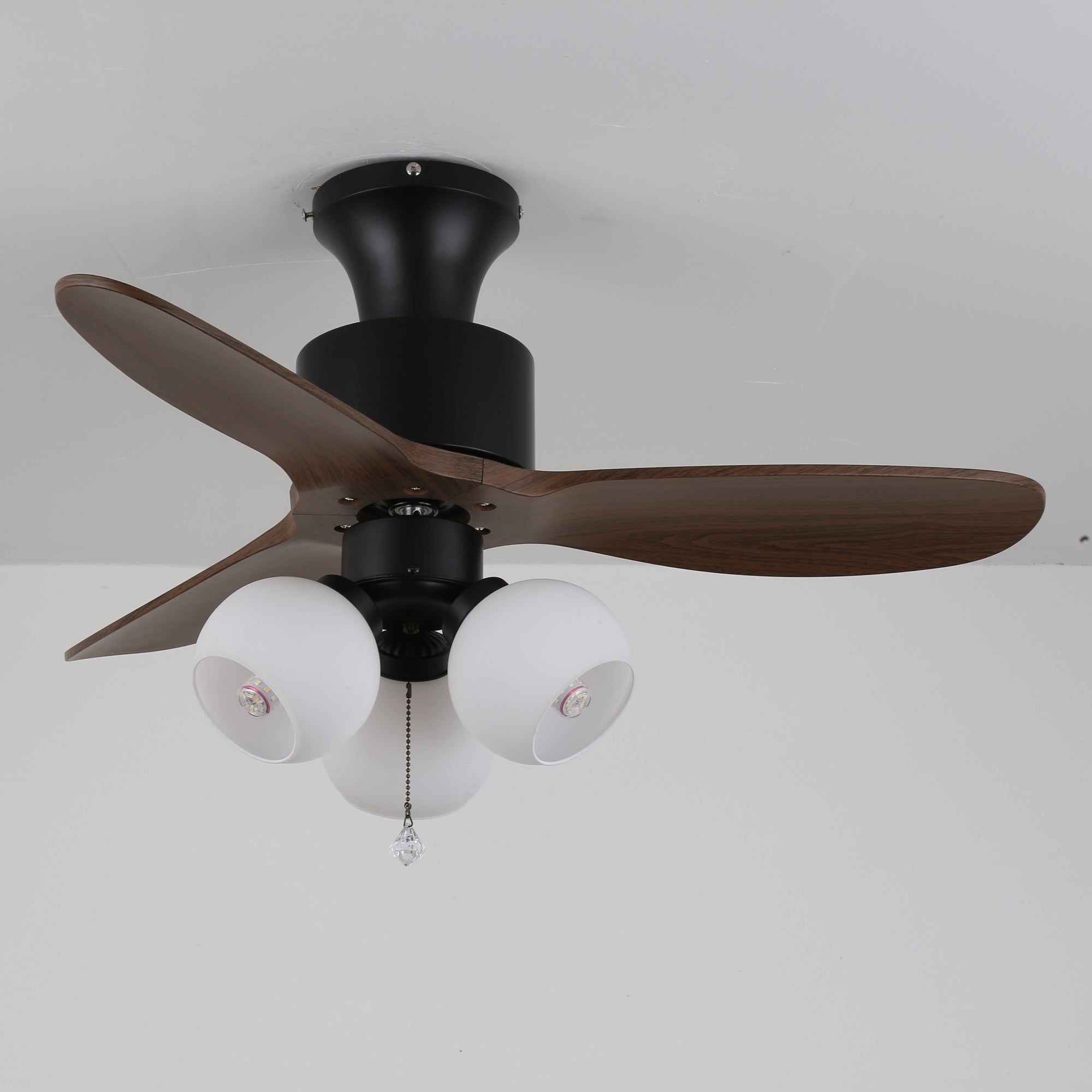 Ventilatore da soffitto Gwen Vintage con luce in vetro