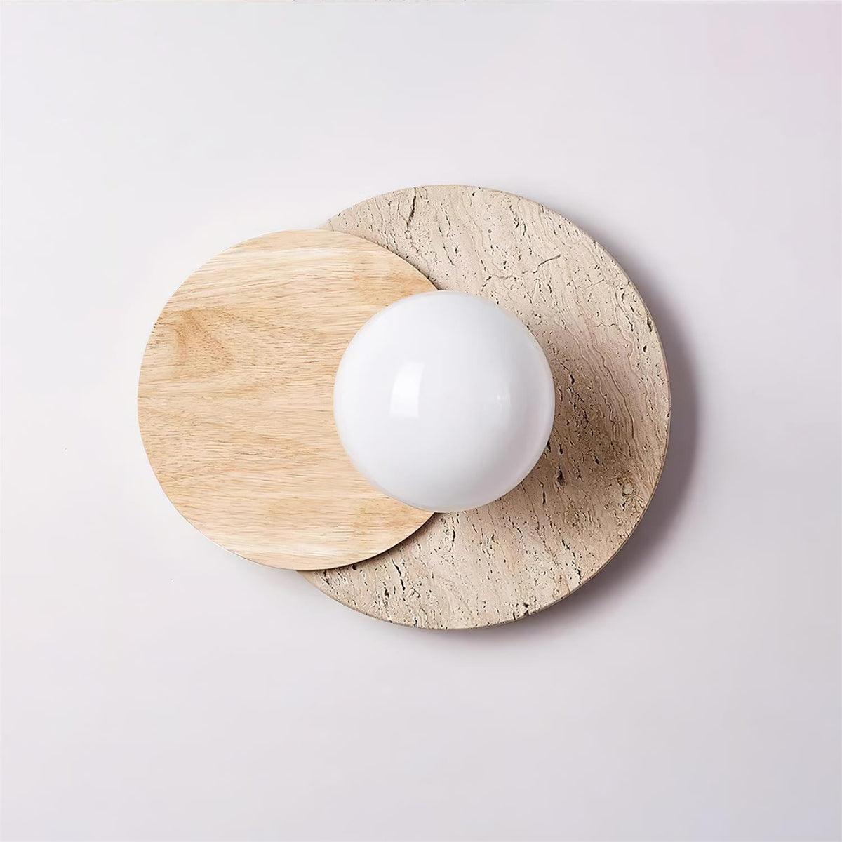 Zelirir Dual-Disc Travertine Wall Light - Neutralighting