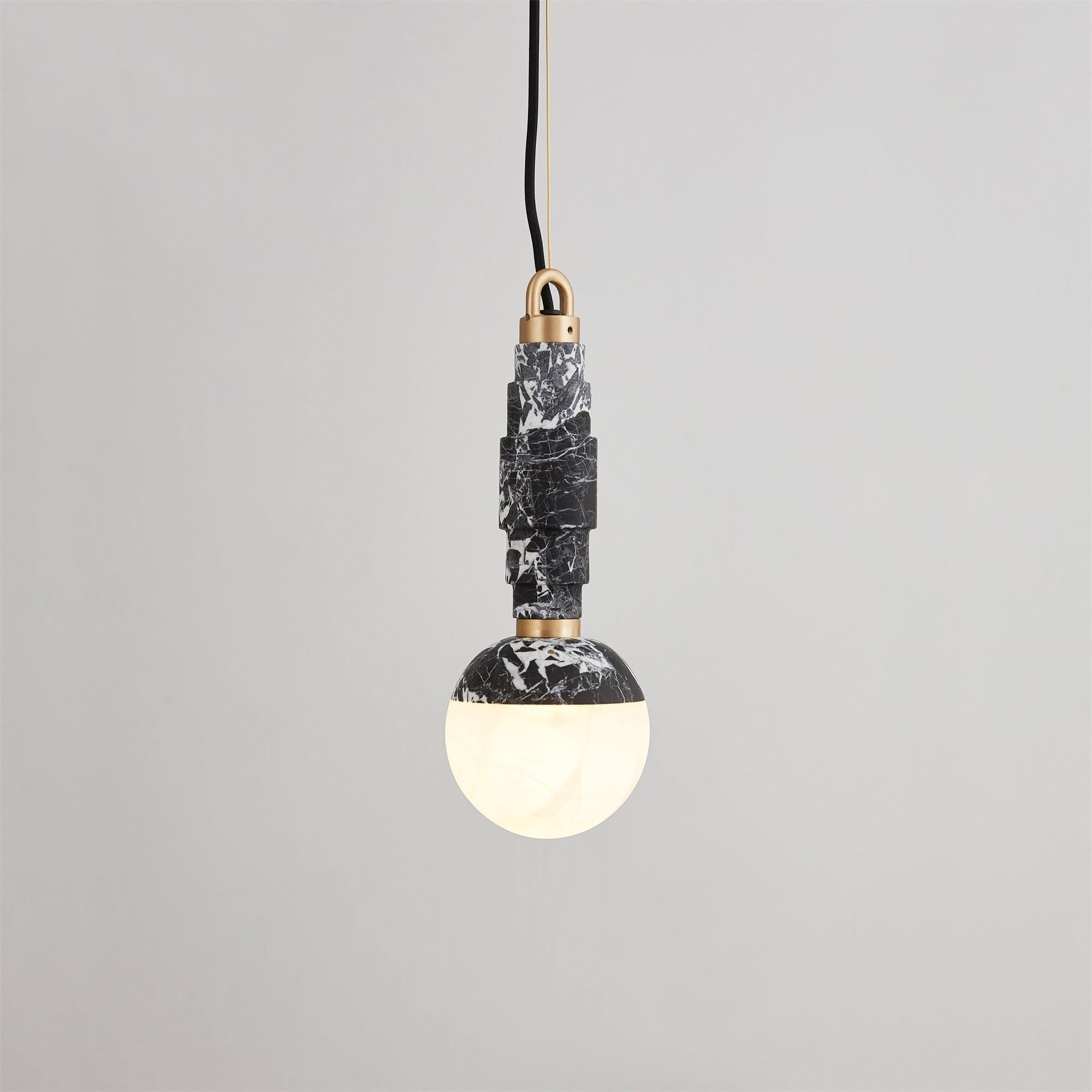 Vevinir Modern Minimalist Marble Alabaster Pendant Lamp - Lamp Copper