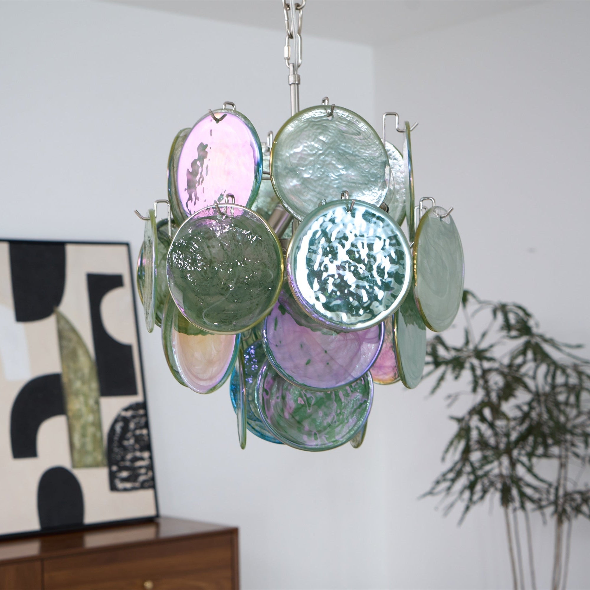 Aurora Chandelier Multicolor Murano Disc Layered Artistic - Neutralighting