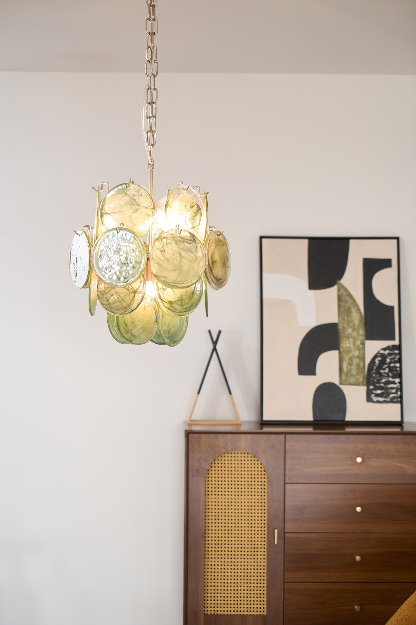Aurora Chandelier Multicolor Murano Disc Layered Artistic - Neutralighting