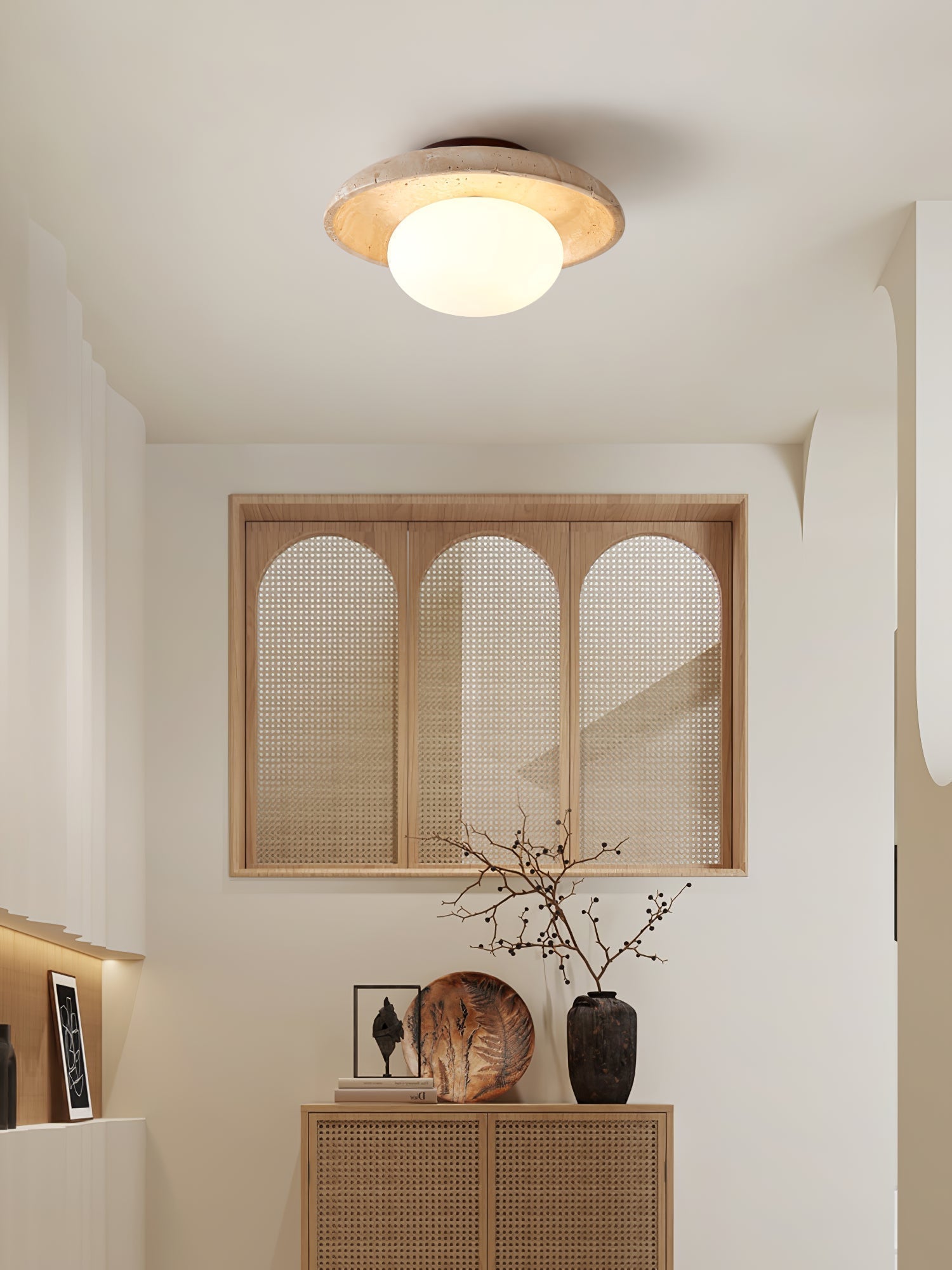 Cataliel Minimalist Travertine Ceiling Light - Neutralighting