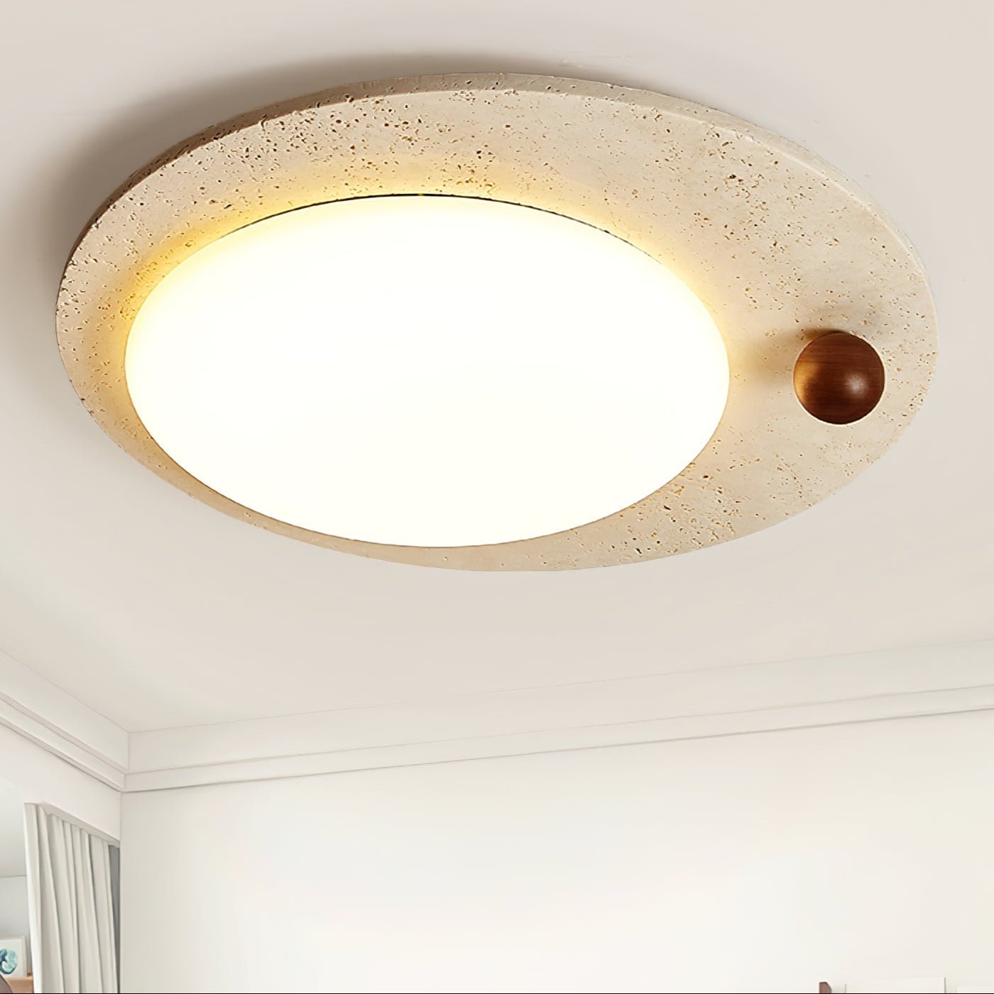 Circular Travertine Ceiling Light - Neutralighting