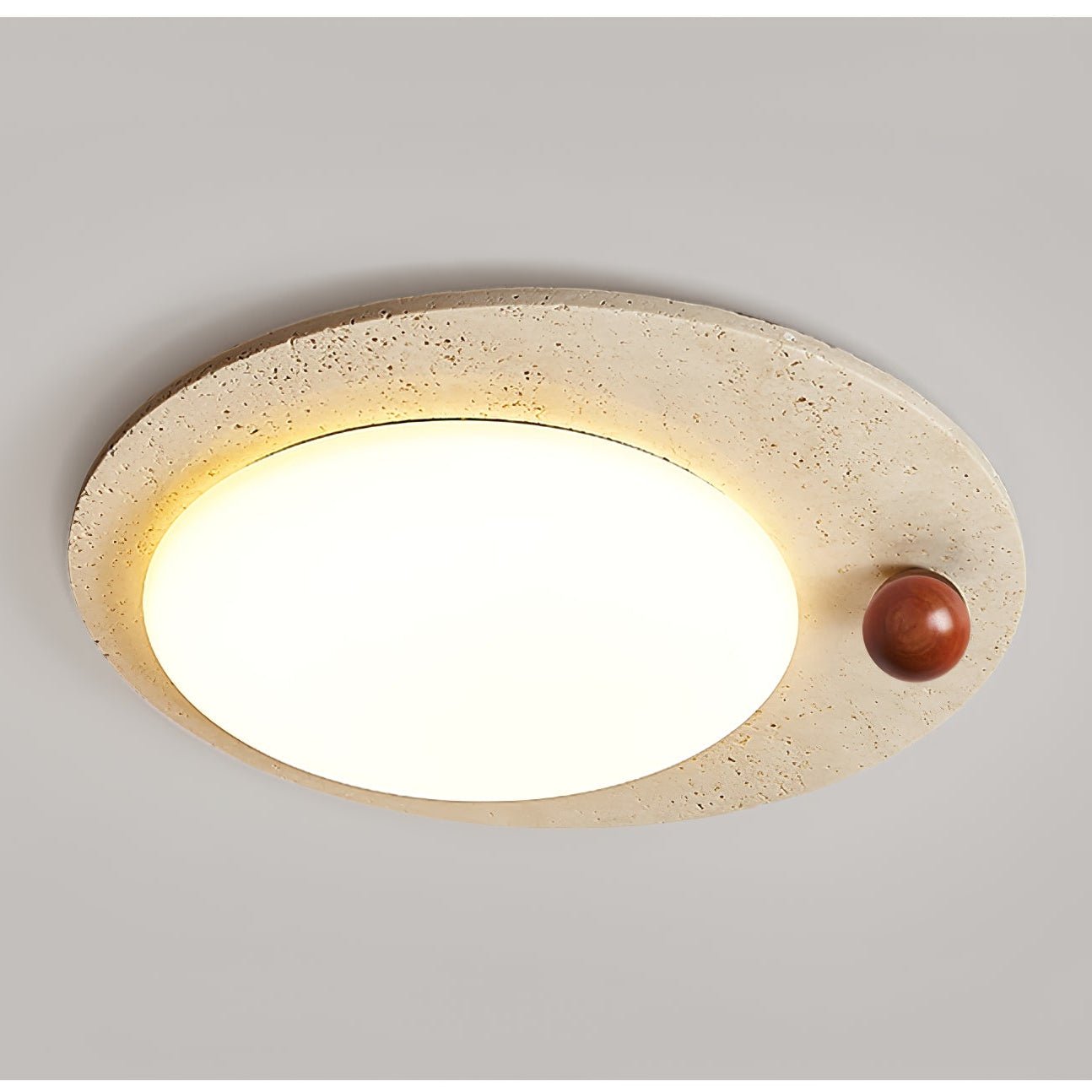 Circular Travertine Ceiling Light - Neutralighting