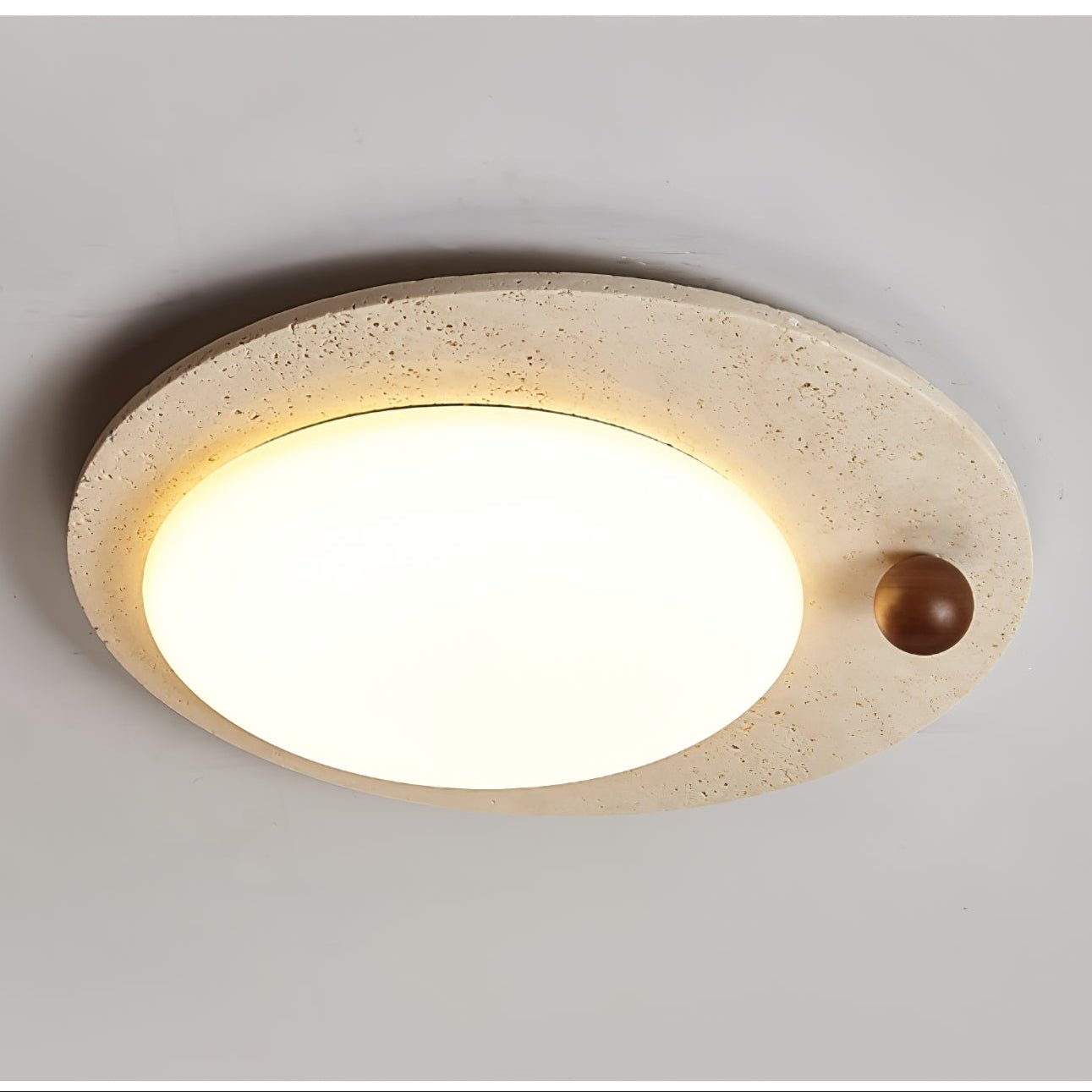 Circular Travertine Ceiling Light - Neutralighting