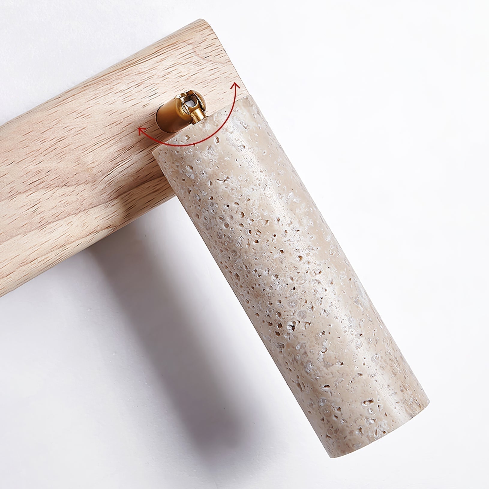 Ornoria Cylindrical Travertine Wall Light SpotLight - Neutralighting