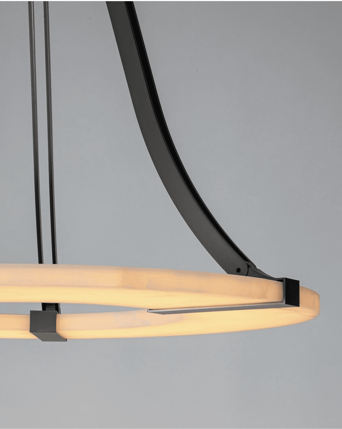 Elirionis Modern Minimalist Metal Alabaster Chandelier - Lamp Copper
