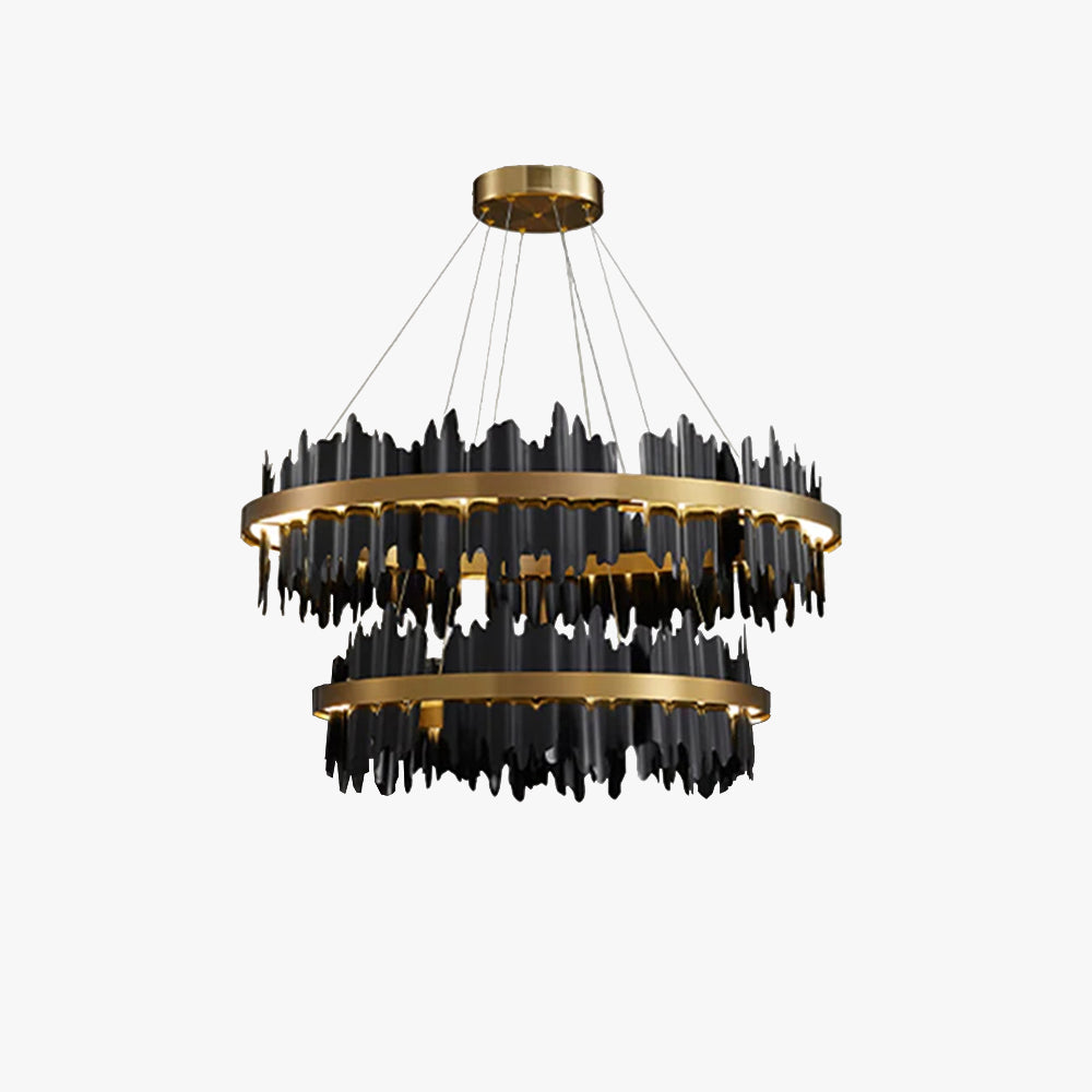 Kristy Design Moderno LED Metallo Vetro Lampadari Nero Oro