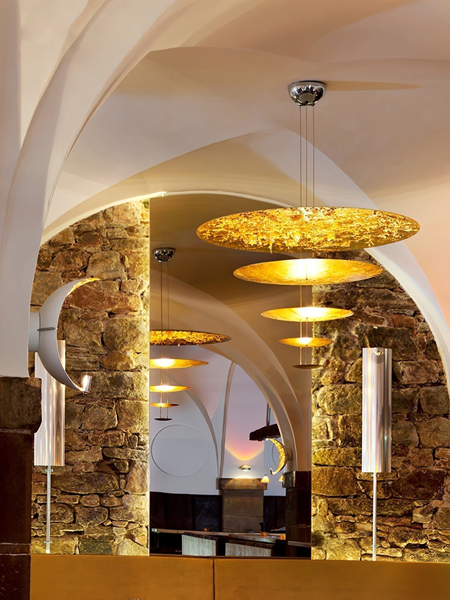 Zathaara Layered Gold Foil Pendant Light - Blowlighting