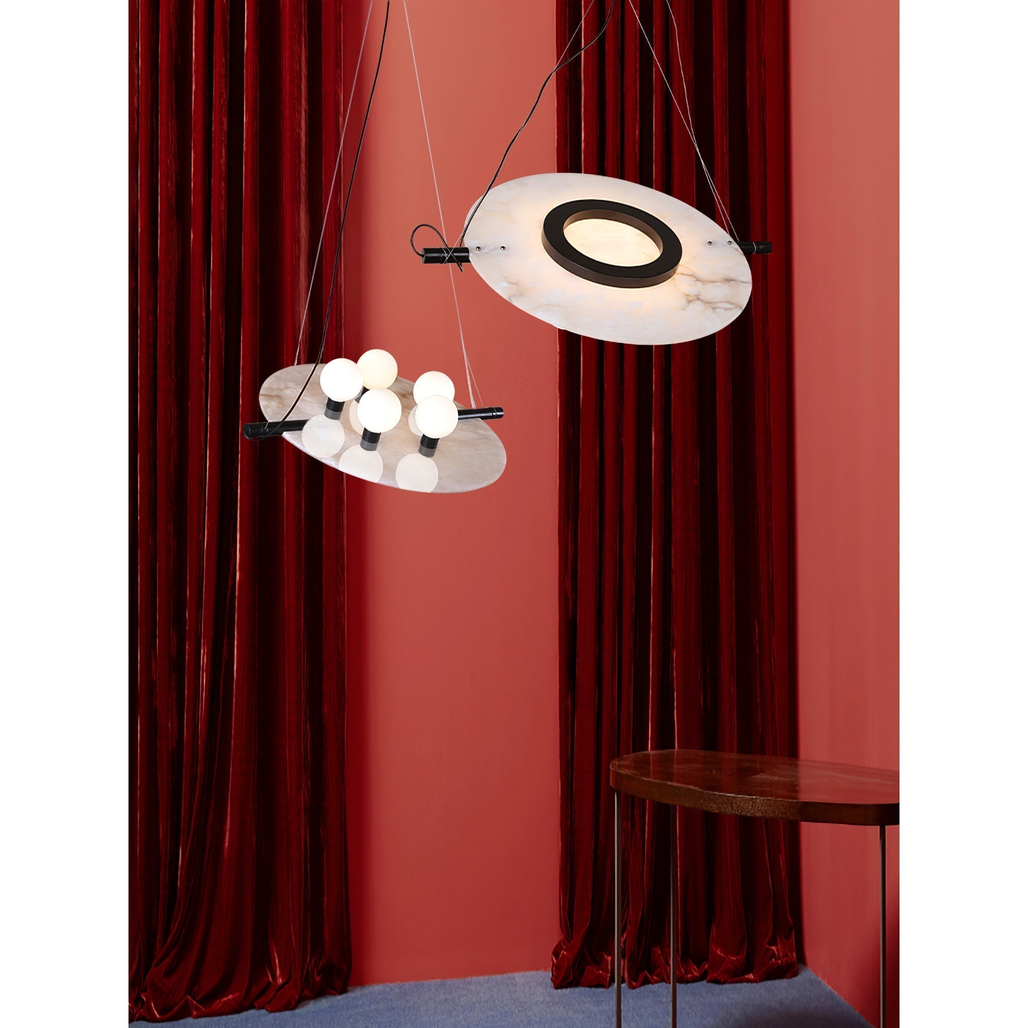 Vasila Postmodern Luxury Metal Alabaster Pendant Lamp - Lamp Copper