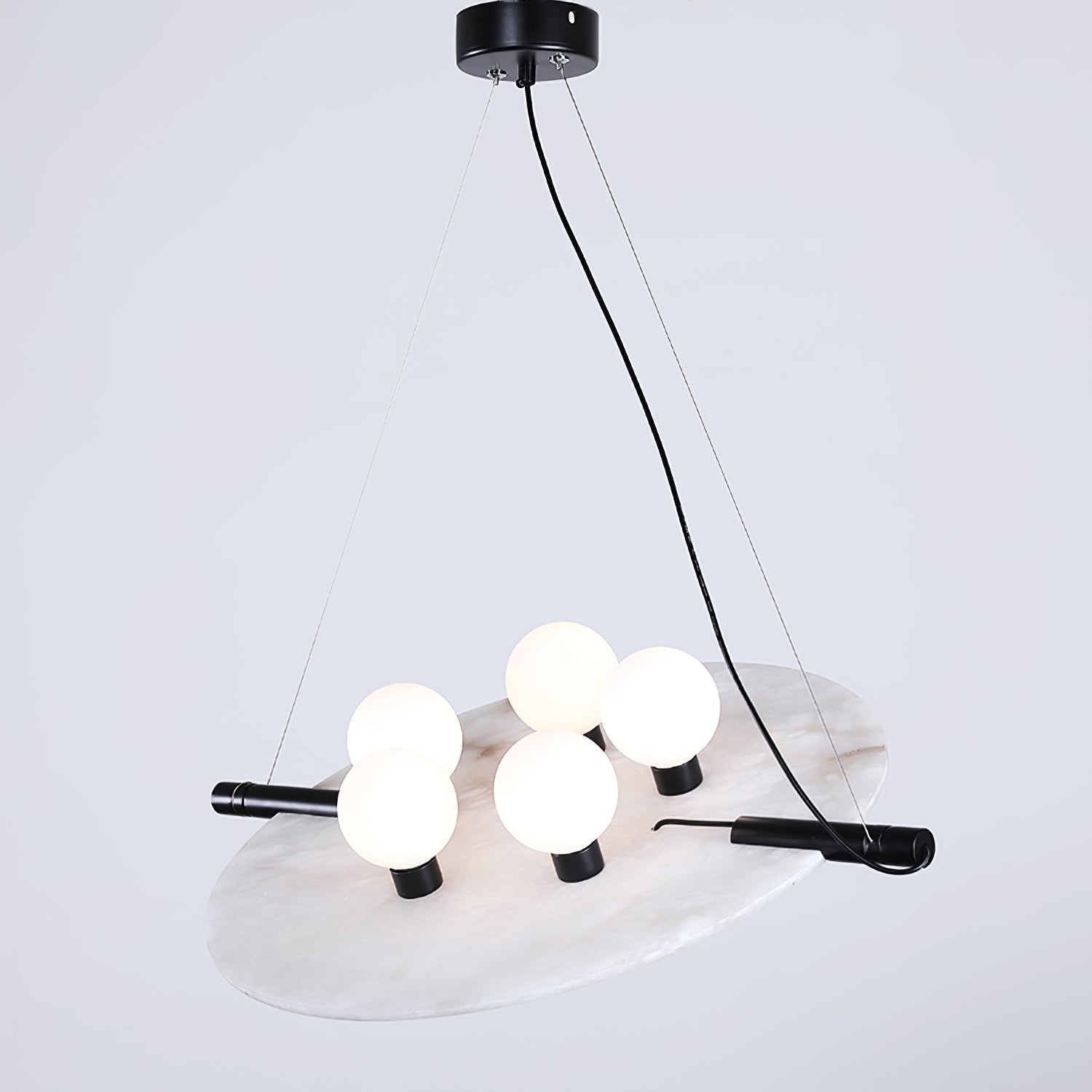 Vasila Postmodern Luxury Metal Alabaster Pendant Lamp - Lamp Copper
