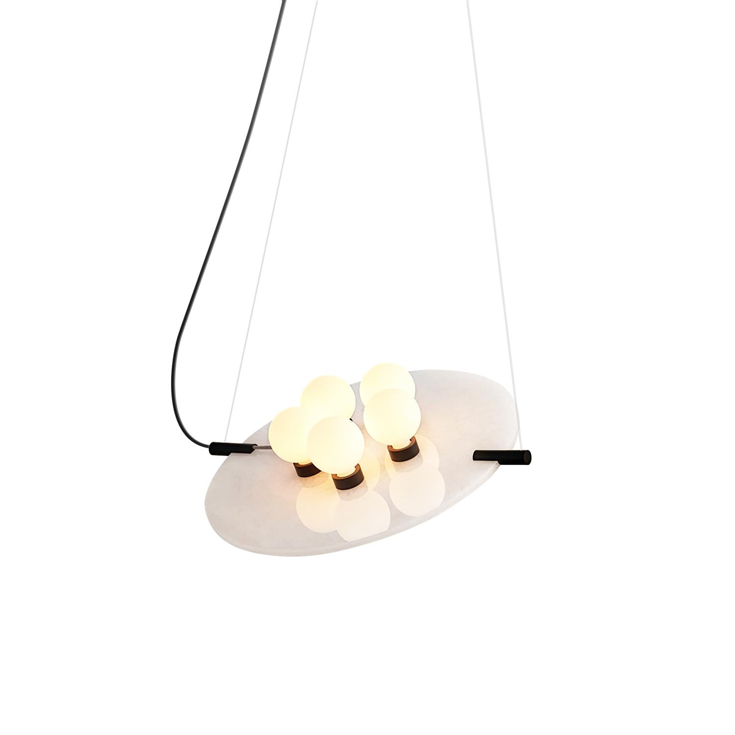 Vasila Postmodern Luxury Metal Alabaster Pendant Lamp - Lamp Copper