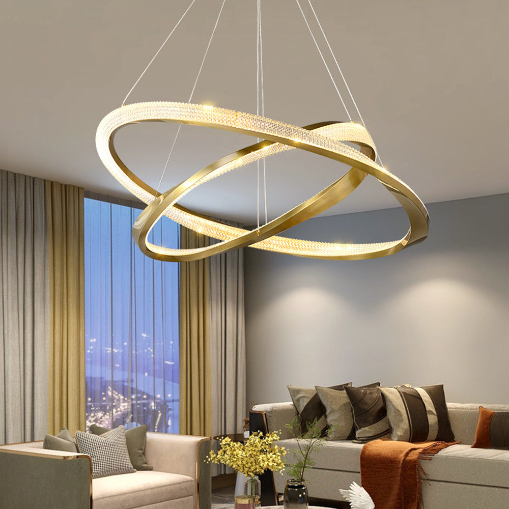 Arisha Lampada a Sospensione Metallo Oro Spirale Anello Minimalista