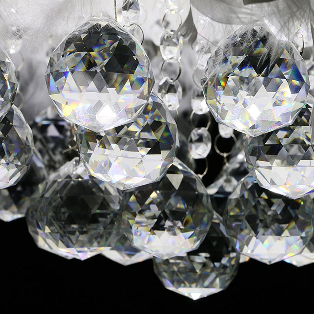 O'Moore Moderno Rotondo Cristallo Piuma Lampadari Camera da Letto