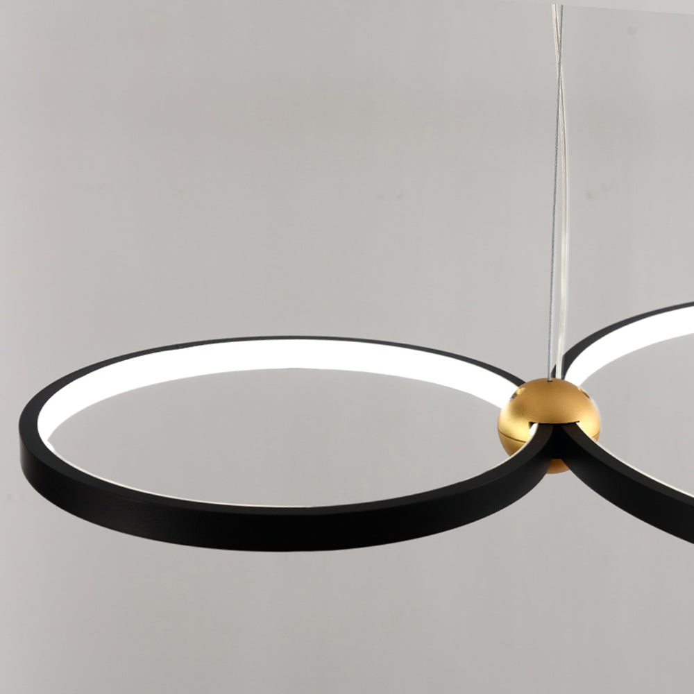 Arisha Minimalista Squillo LED Lampada a Sospensione Metallo Nero Sala da Pranzo/Soggiorno/Camera da Letto