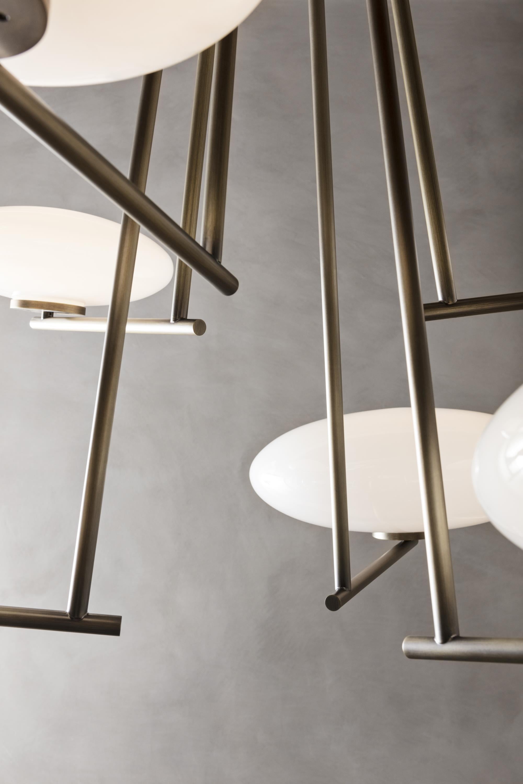 Umirarae Individual Creativity Brass Glass Ceiling Lamp - Lamp Copper