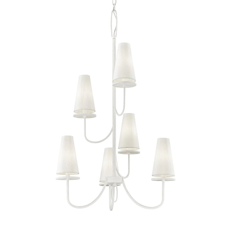 Curaeara Vintage Industrial Brass Fabric Chandelier - Lamp Copper