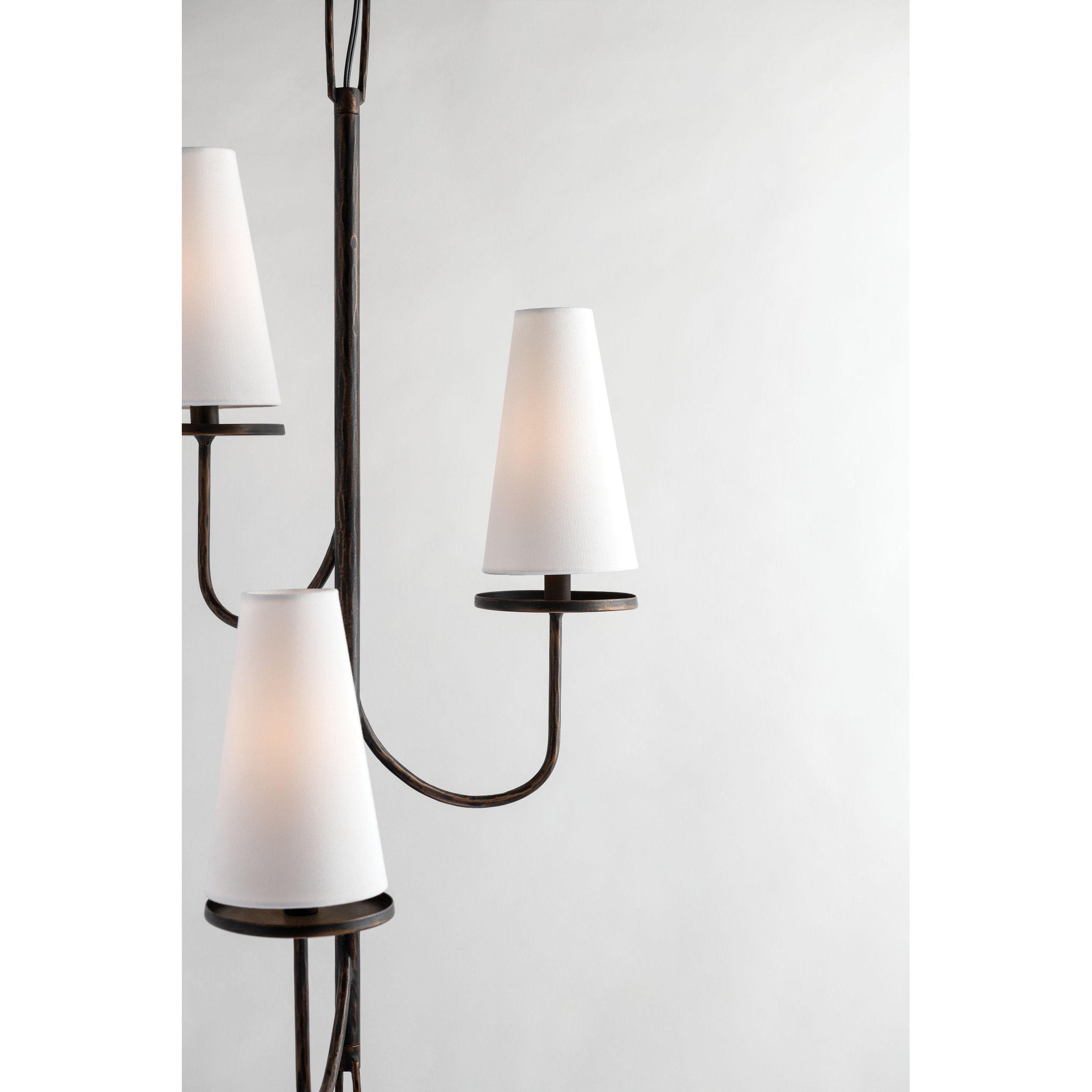 Curaeara Vintage Industrial Brass Fabric Chandelier - Lamp Copper