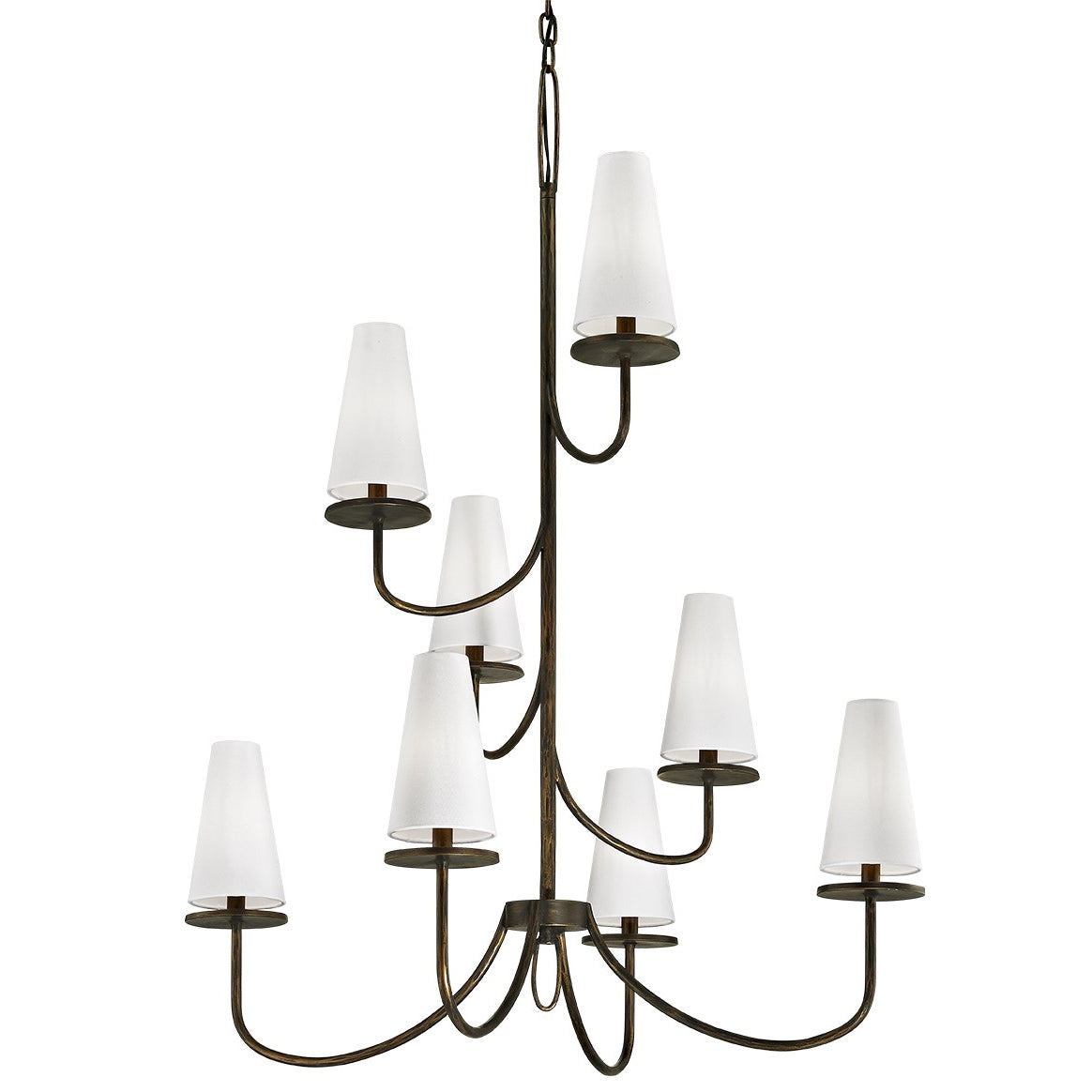 Curaeara Vintage Industrial Brass Fabric Chandelier - Lamp Copper
