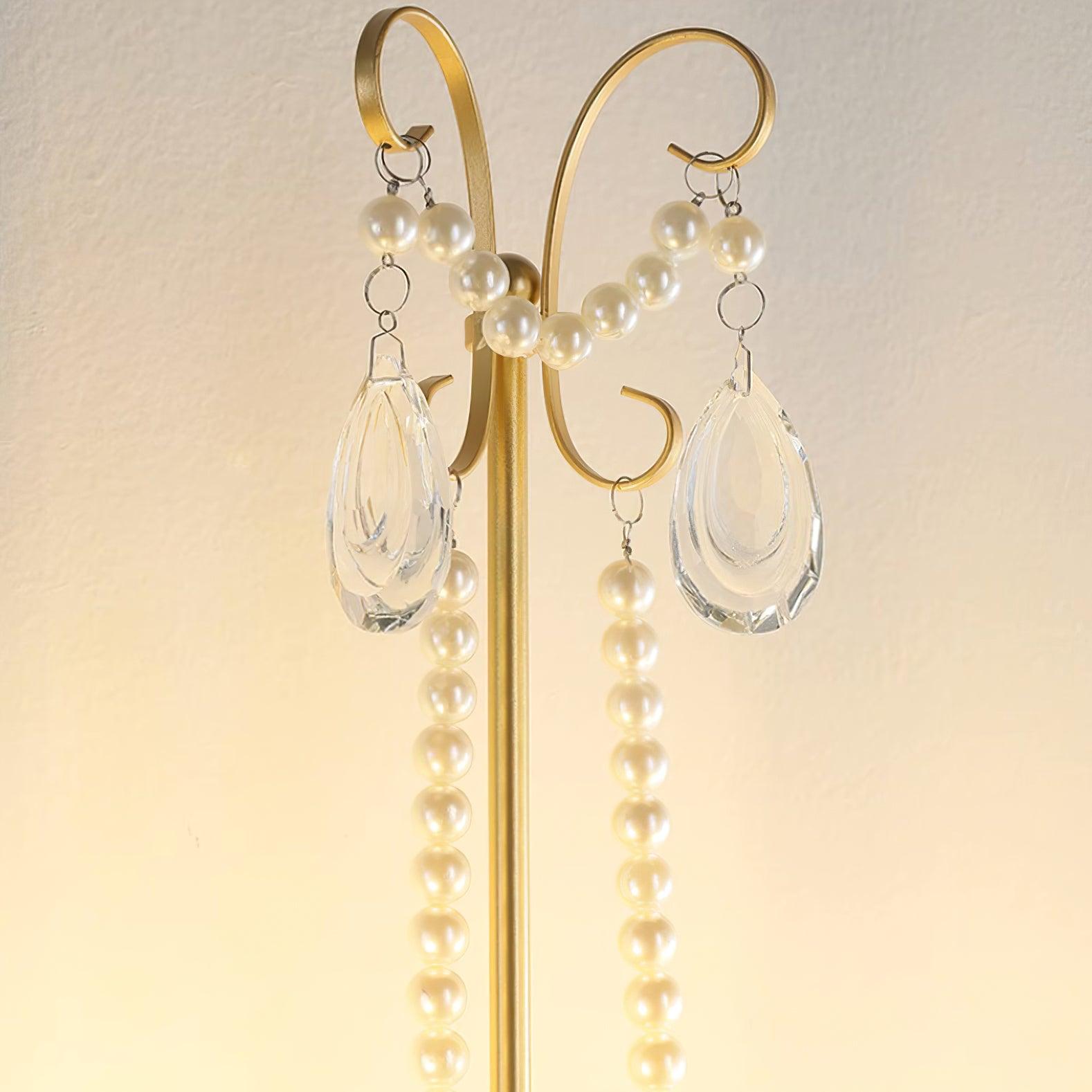 Wall Lamp Metal Crystal Pearls Ornate Elegant Chic Home Elegant - Letslighting