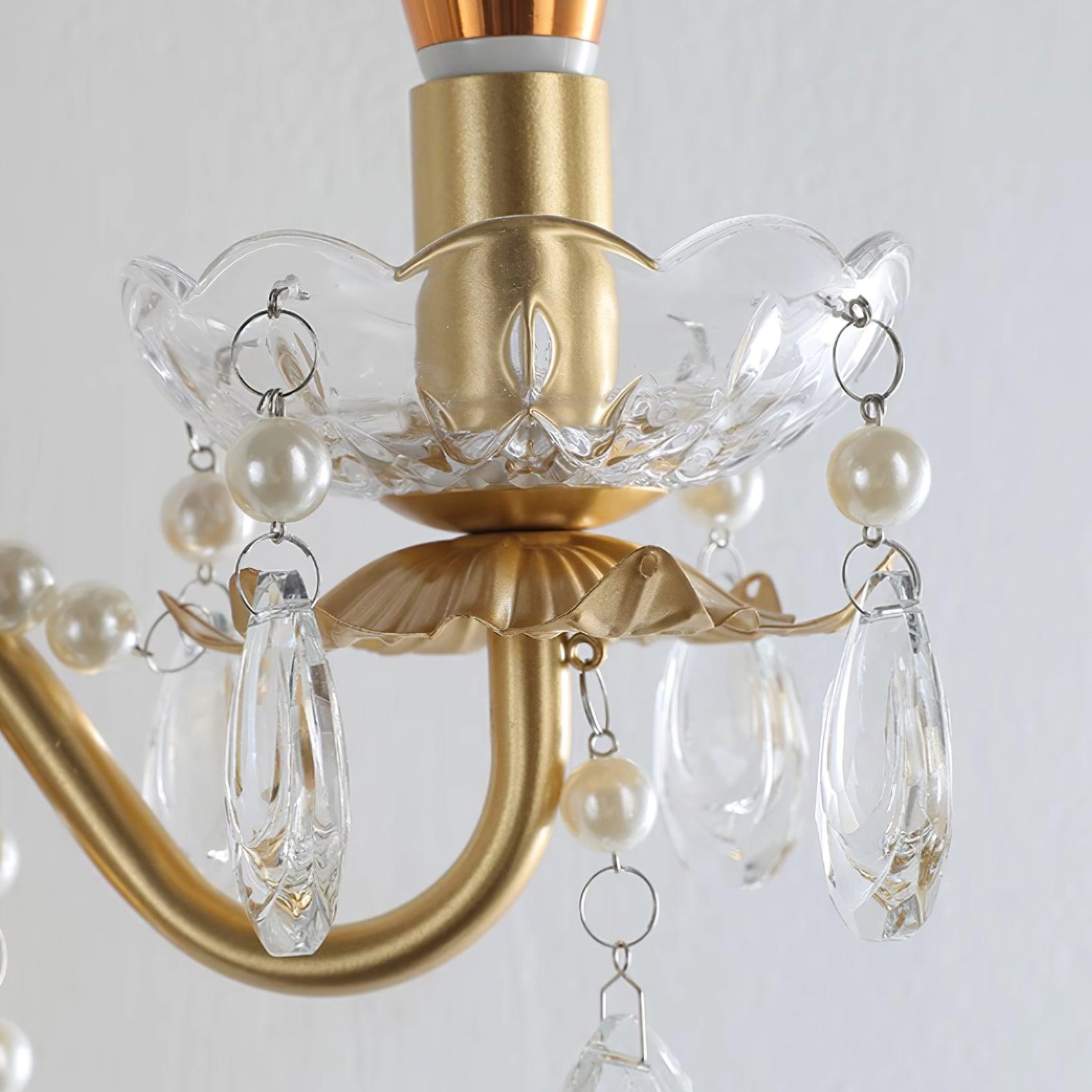 Wall Lamp Metal Crystal Pearls Ornate Elegant Chic Home Elegant - Letslighting