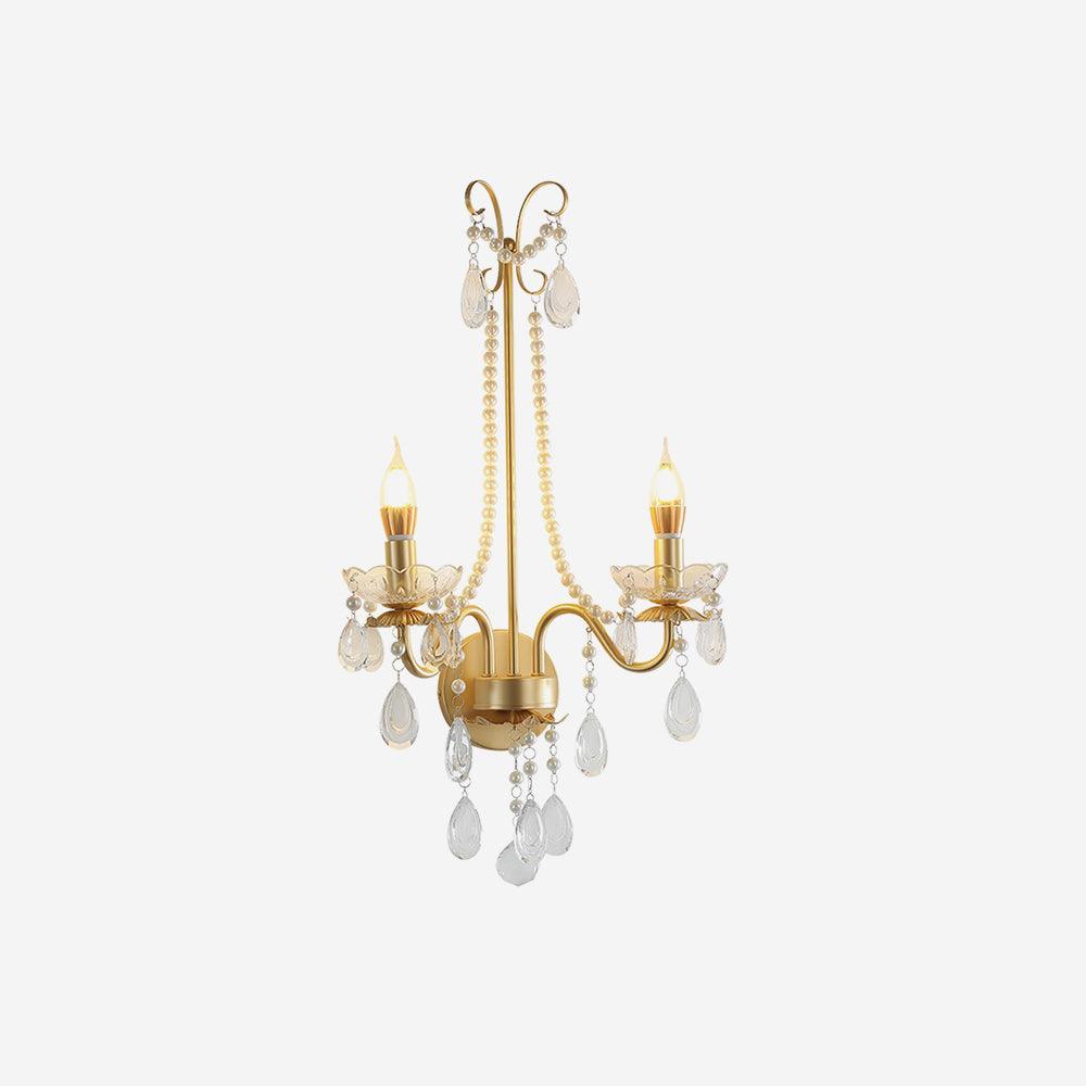 Wall Lamp Metal Crystal Pearls Ornate Elegant Chic Home Elegant - Letslighting
