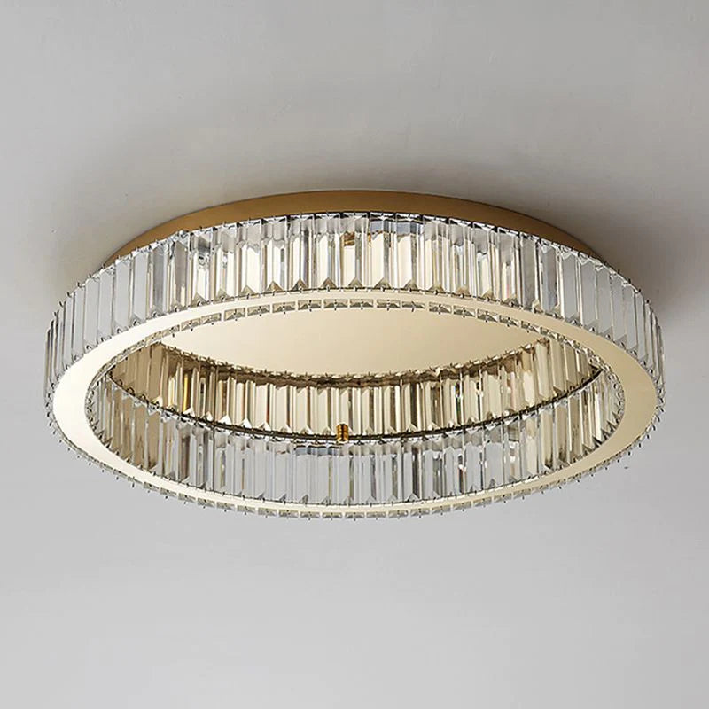 Kristy Moderno Arte Deco Cerchio Plafoniere Cristallo/Metallo Oro Soggiorno