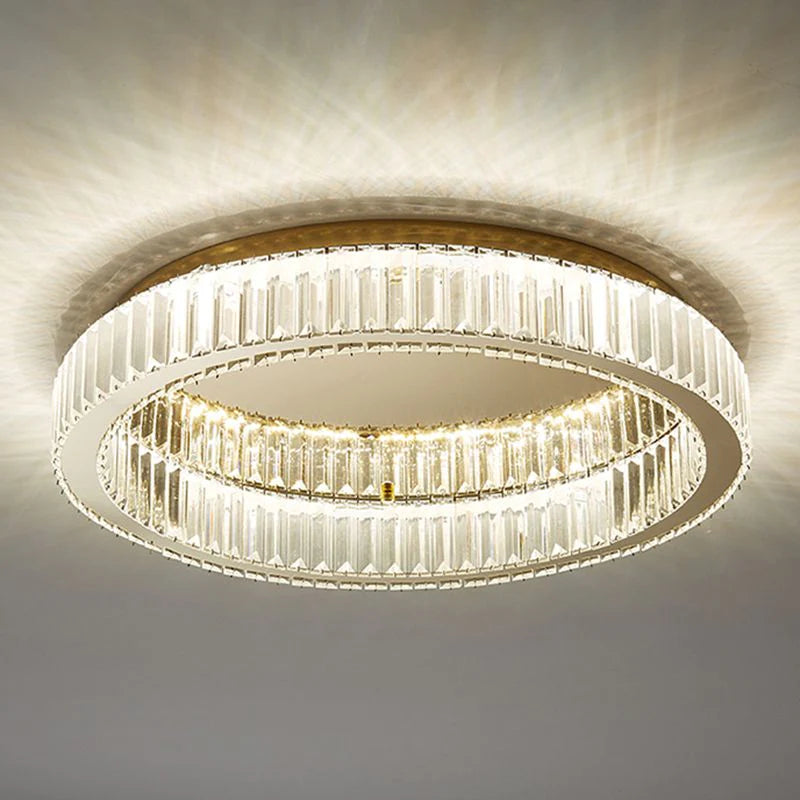 Kristy Moderno Arte Deco Cerchio Plafoniere Cristallo/Metallo Oro Soggiorno