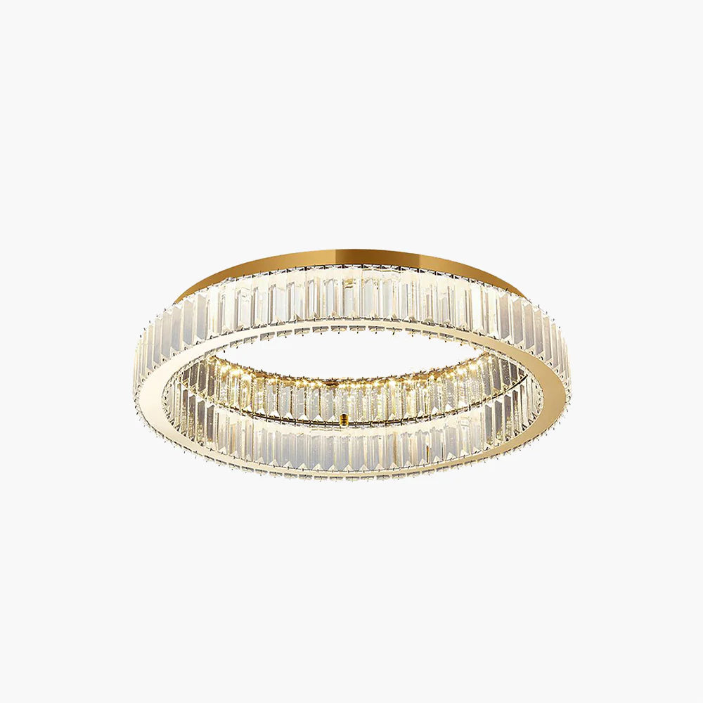 Kristy Moderno Arte Deco Cerchio Plafoniere Cristallo/Metallo Oro Soggiorno