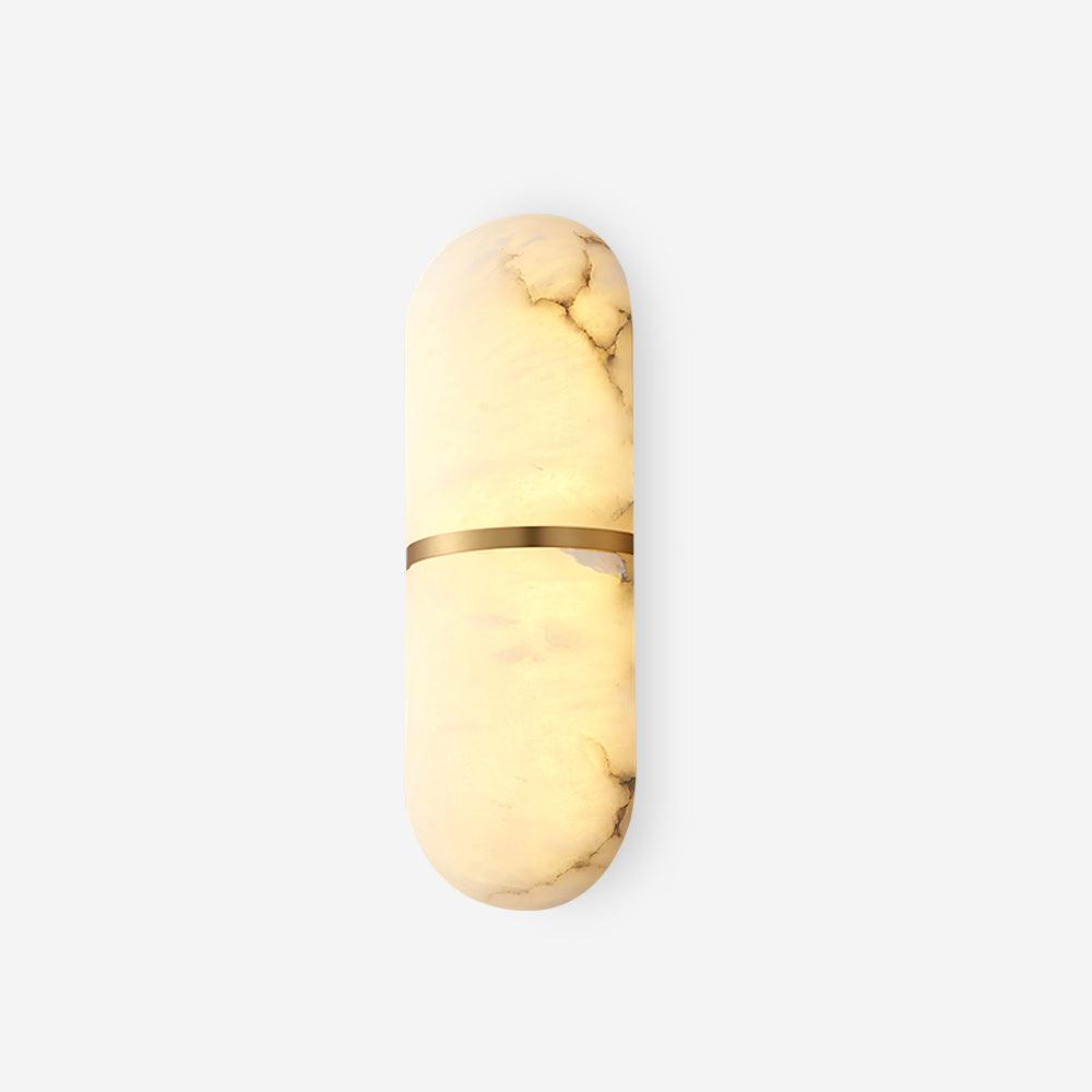 Wall Lamp Alabaster Capsule Brass Band - Letslighting
