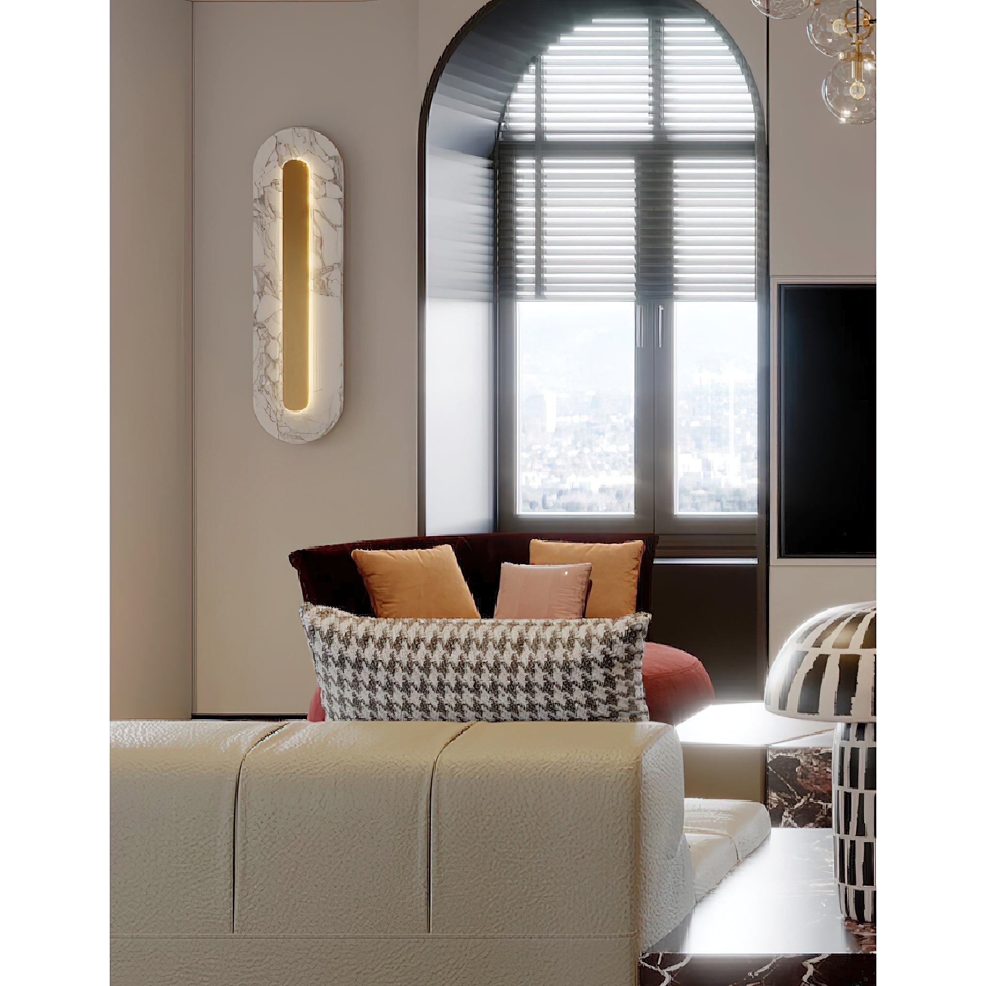 Marmo Modern Minimalist Metal Marble Wall Lamp - Lamp Copper