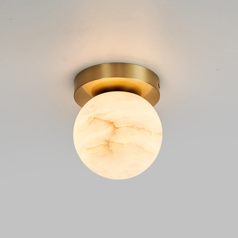 Cedoria Modern Minimalist Alabaster Ceiling Light - Lamp Copper